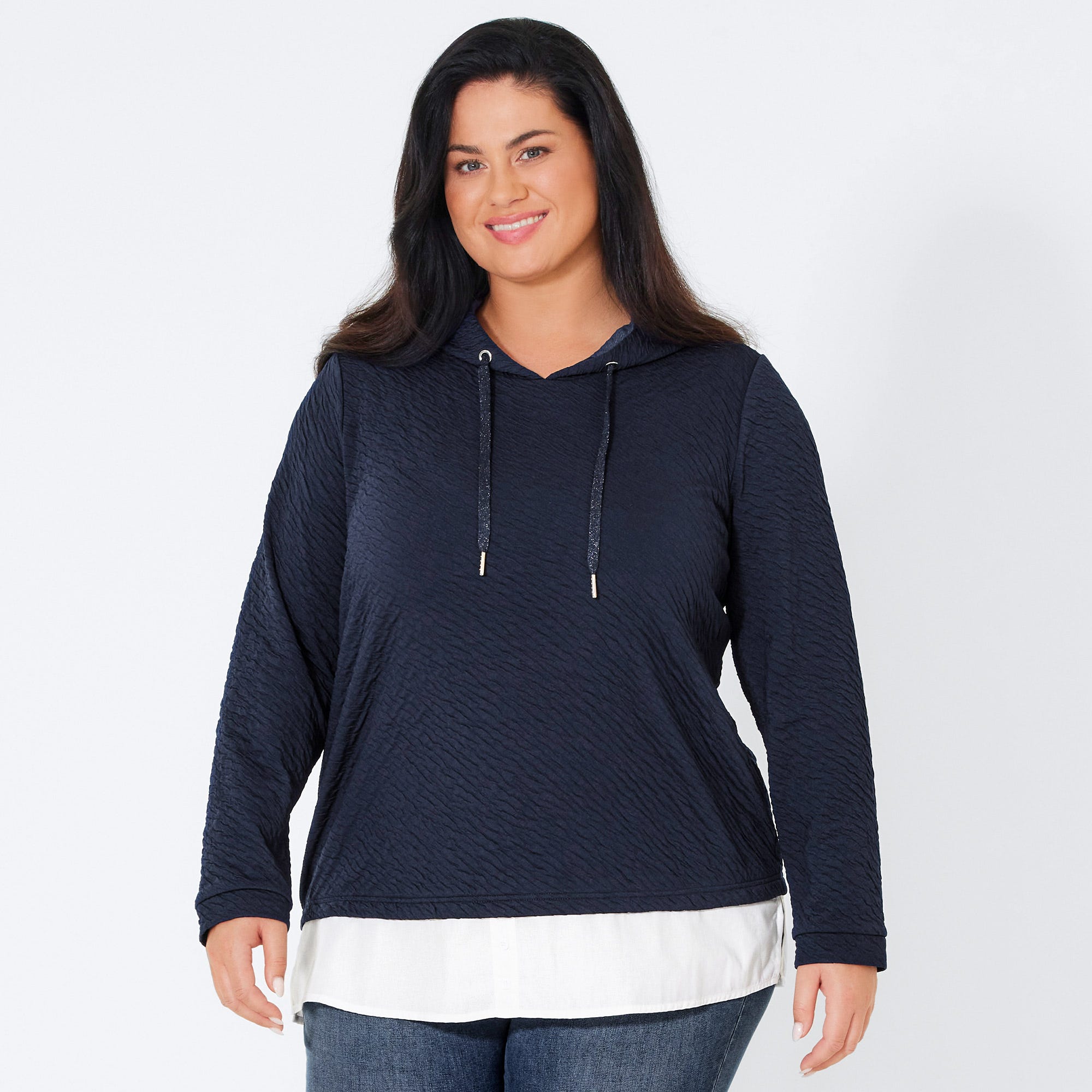 Damen-Pullover mit Struktur-Muster, große Größen