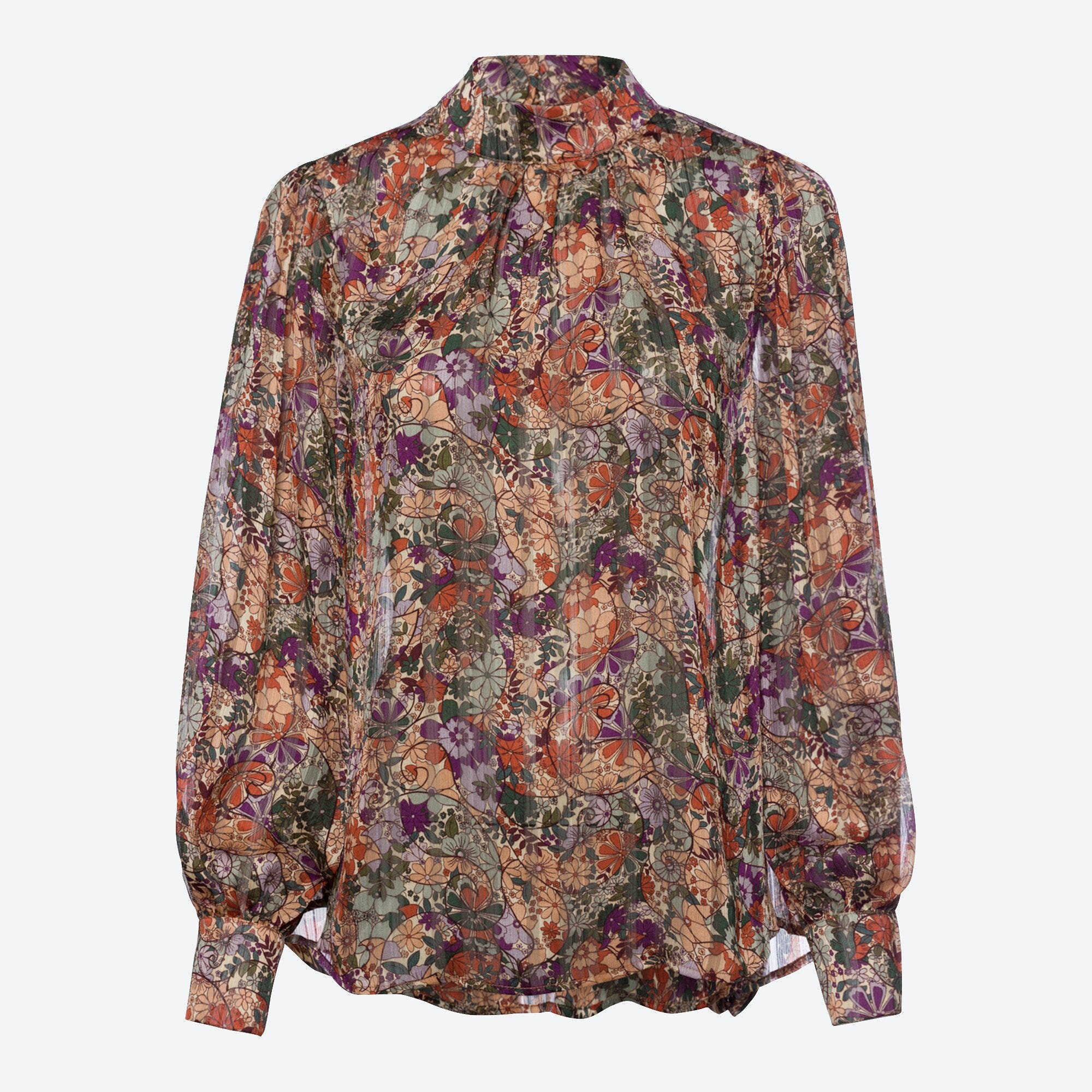 Damen-Bluse mit Stehkragen