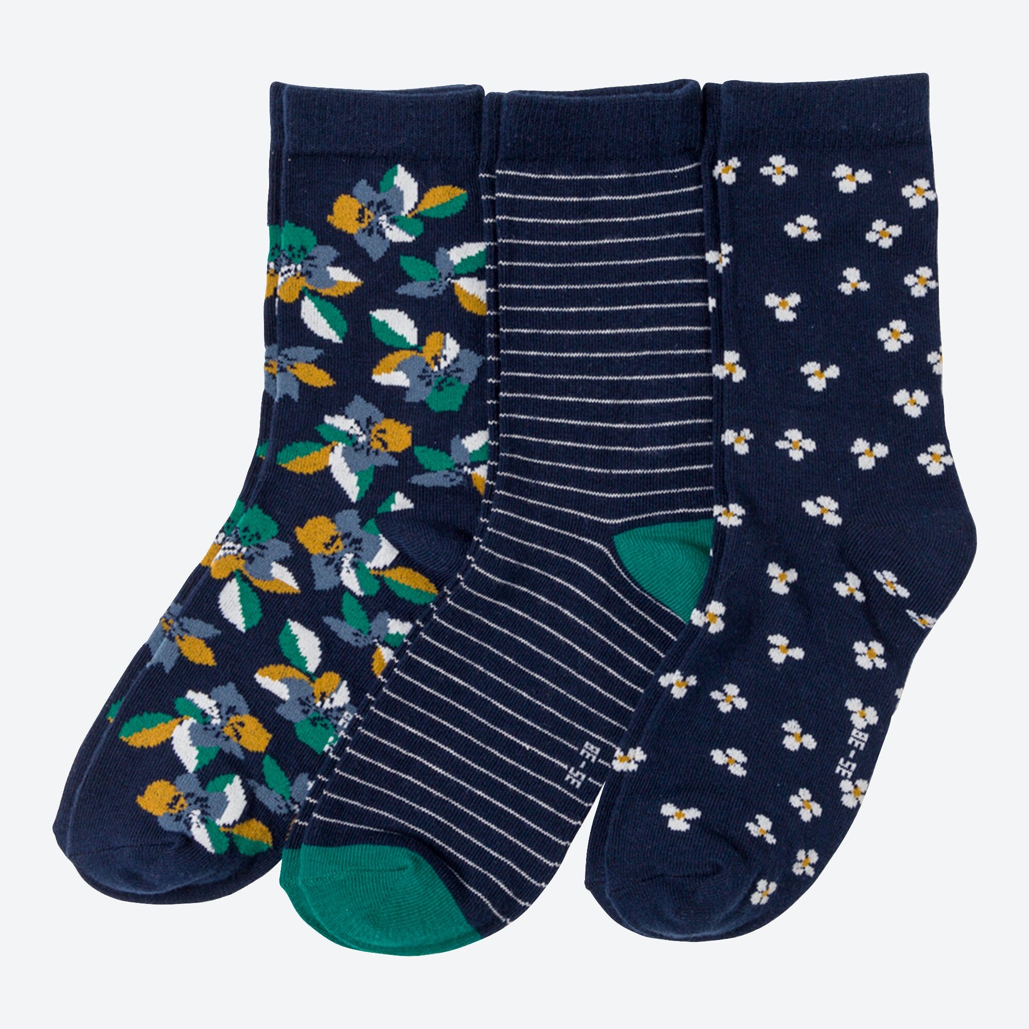 Damen-Socken in verschiedenen Farbkombinationen, 3er-Pack
