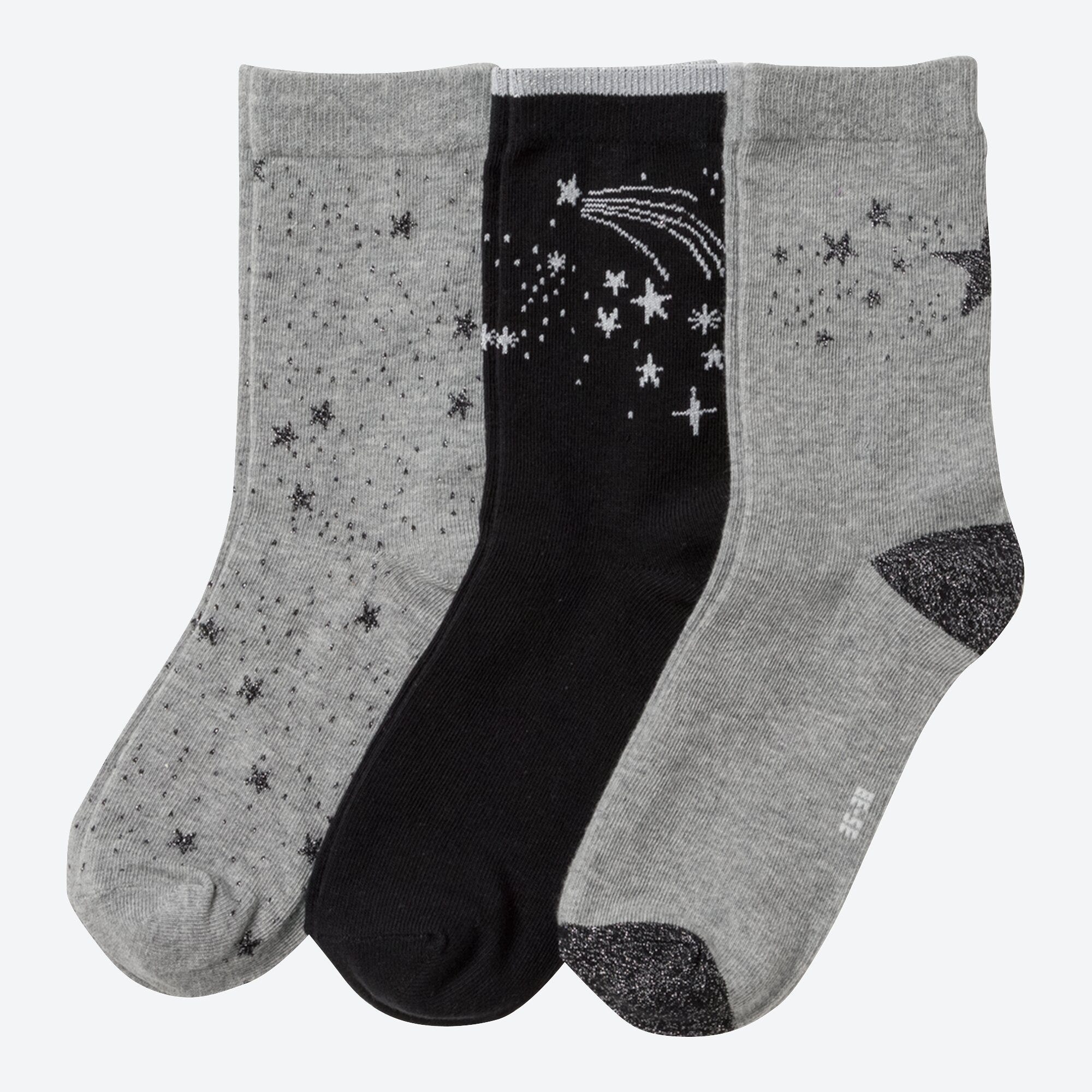 Damen-Socken mit verschiedenen Mustern, 3er-Pack