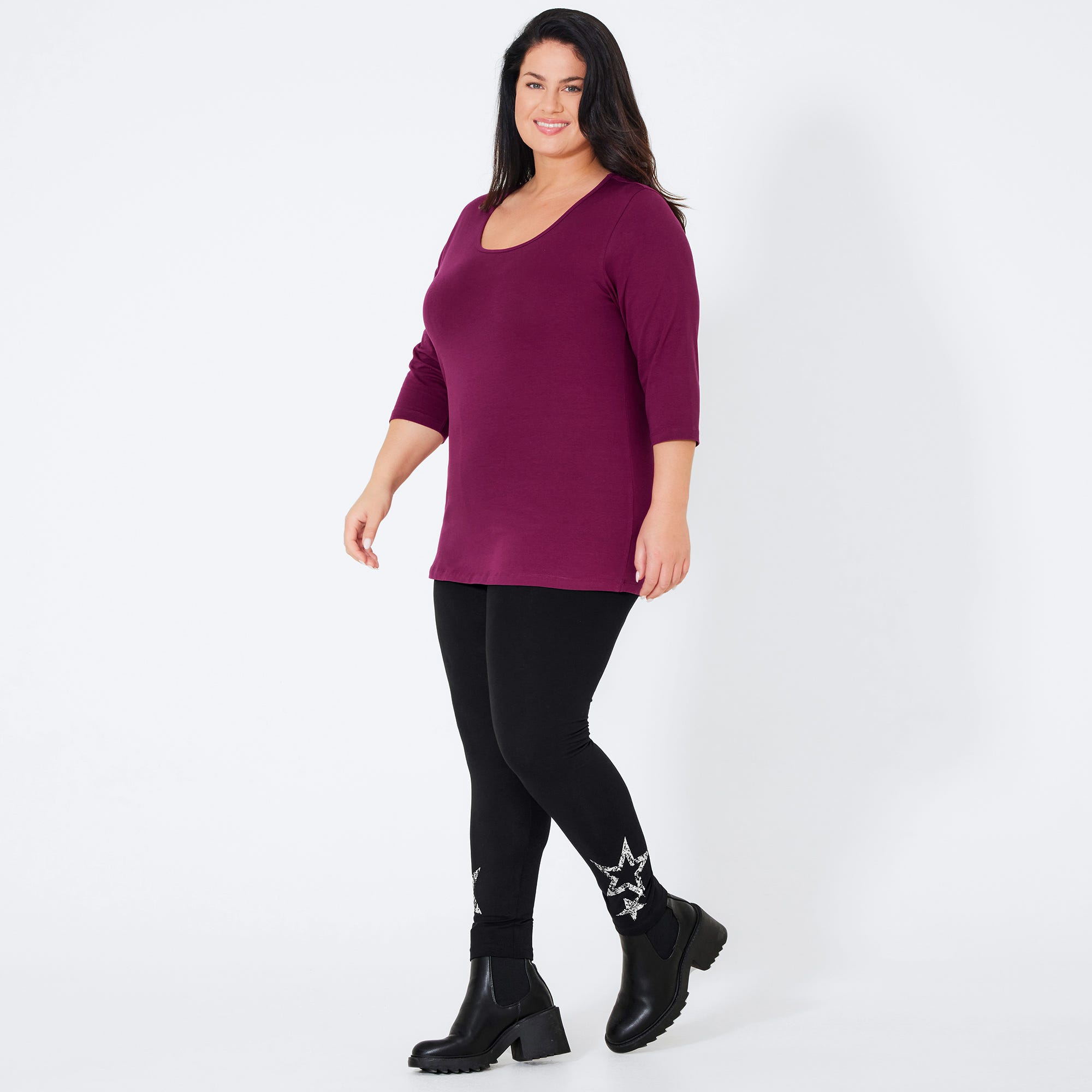 Damen-Leggings mit Druck, große Größen