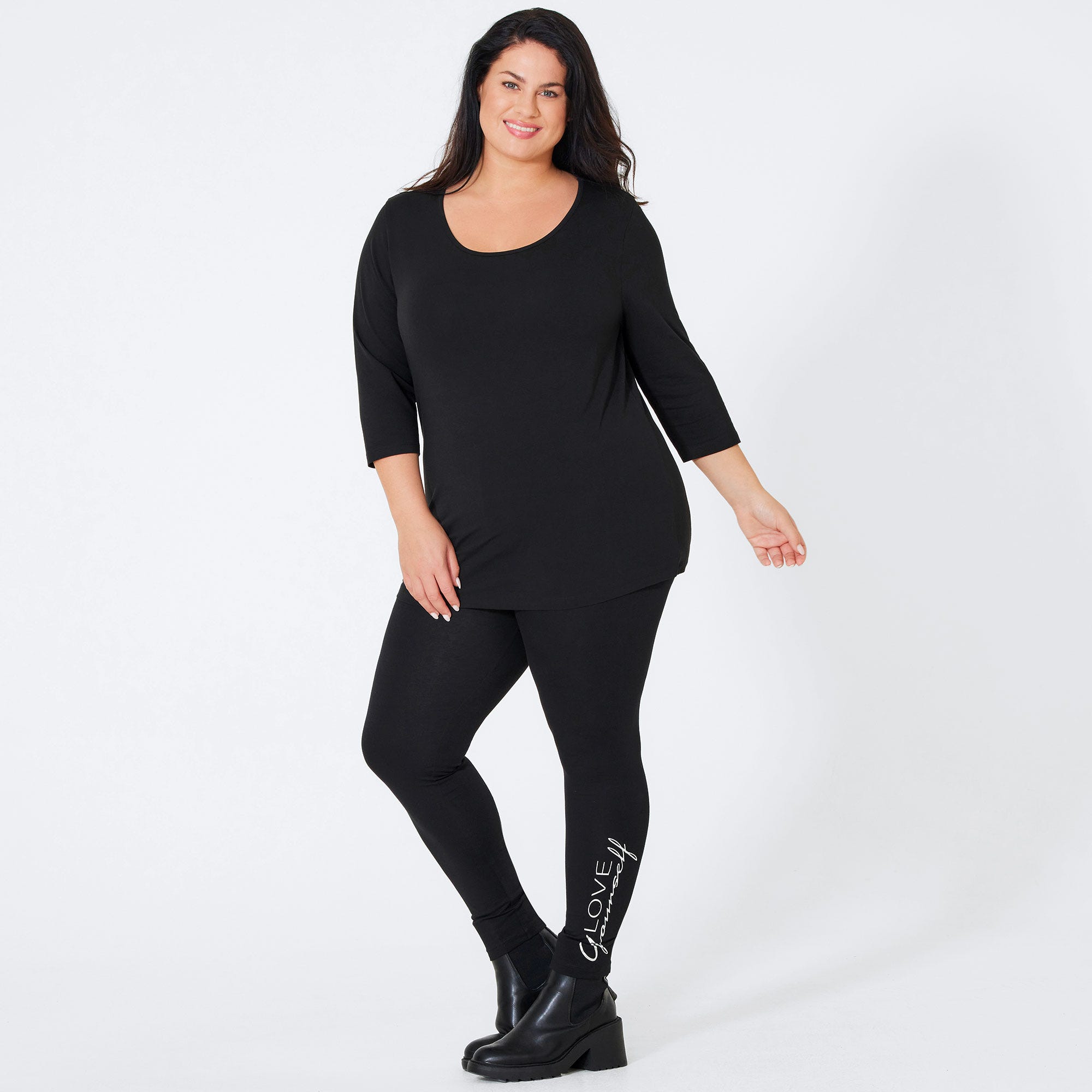 Damen-Leggings mit Druck, große Größen