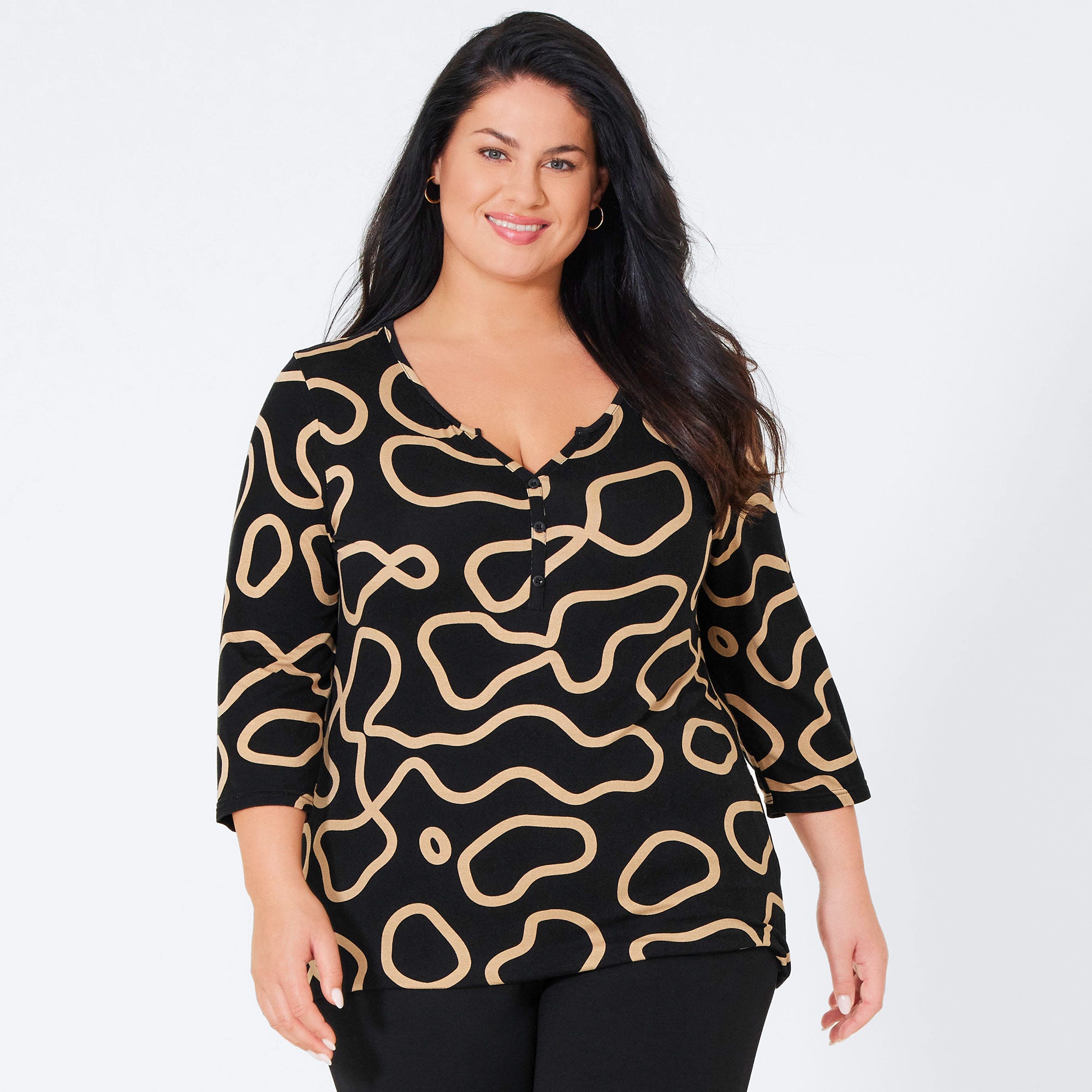 Damen-Shirt mit Trend-Muster, große Größen