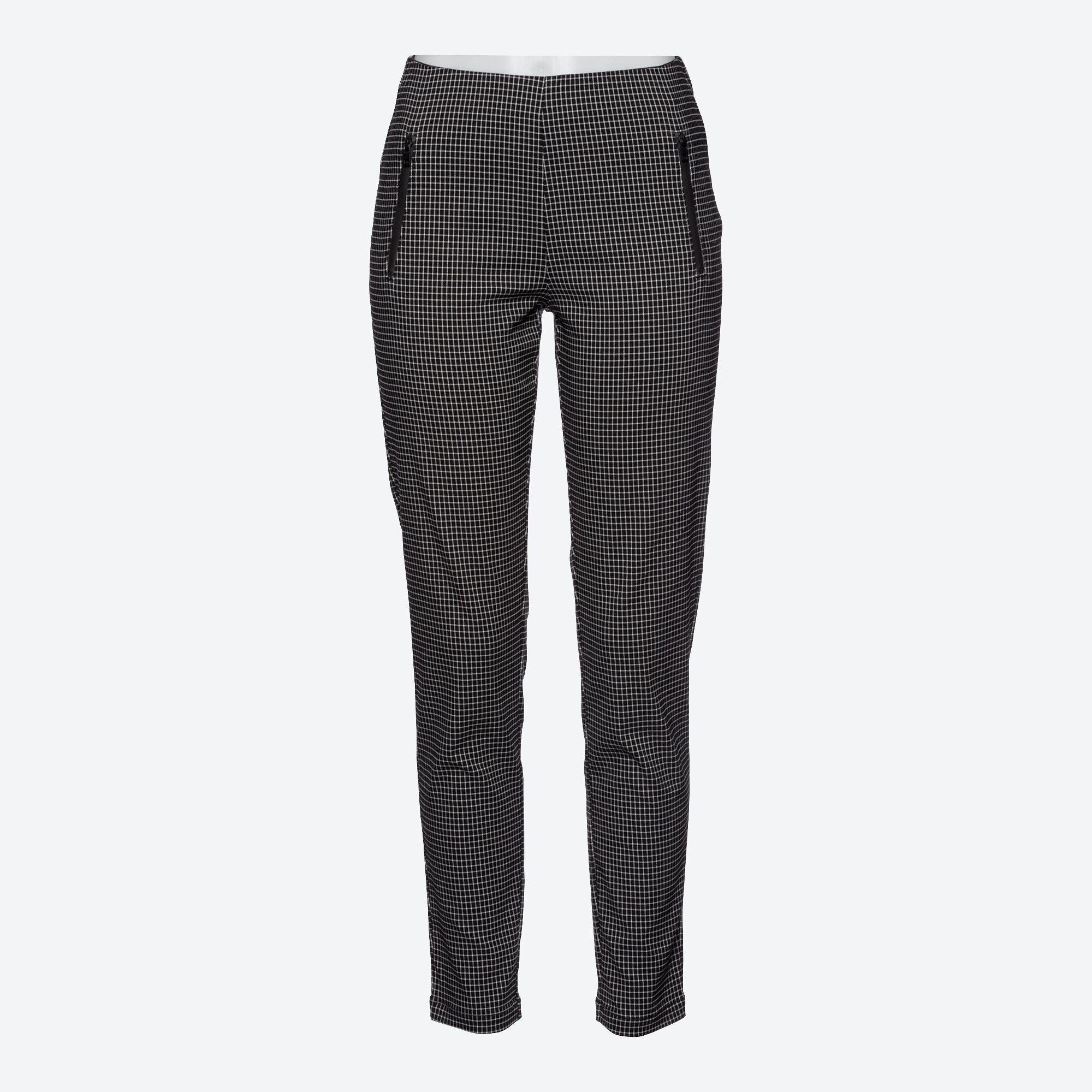 Damen-Bengalin-Hose mit Jacquard-Karomuster