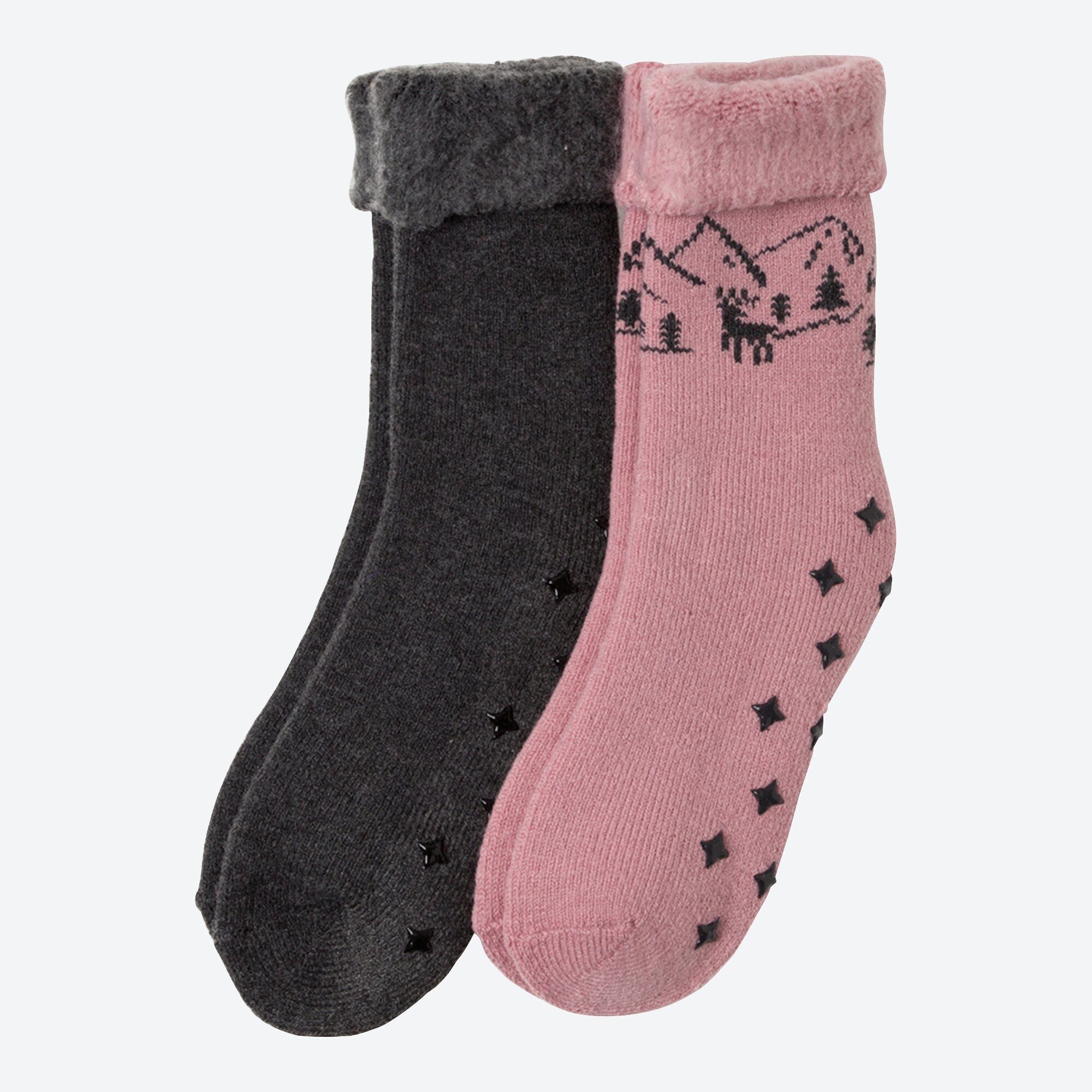 Damen-ABS-Kuschelsocken in Melange-Optik, 2er-Pack