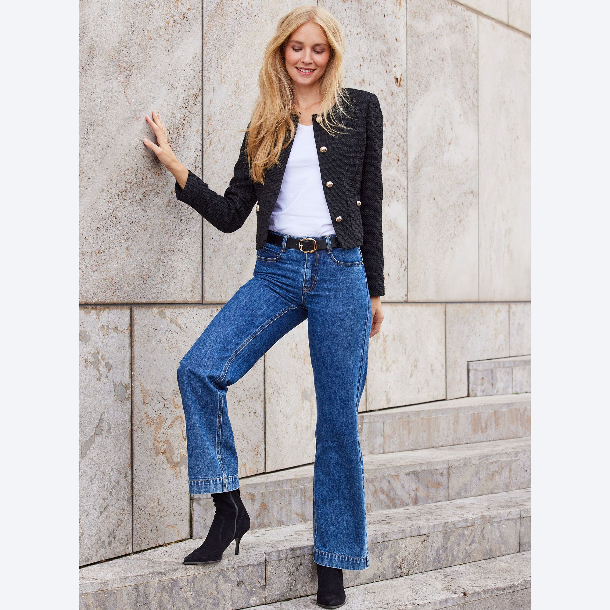 Damen-Jeans mit weitem Bein
