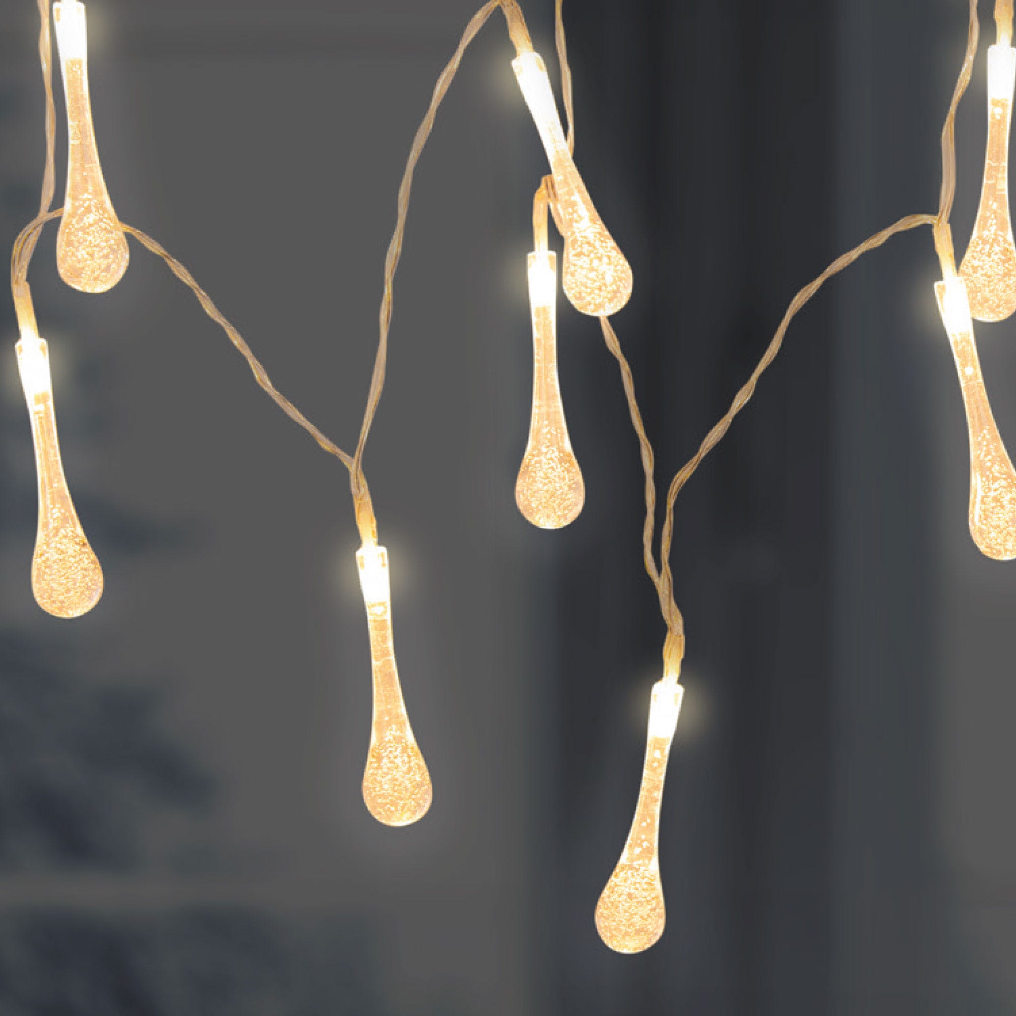 LED-Lichterkette in Wassertropfen-Design, ca. 335cm