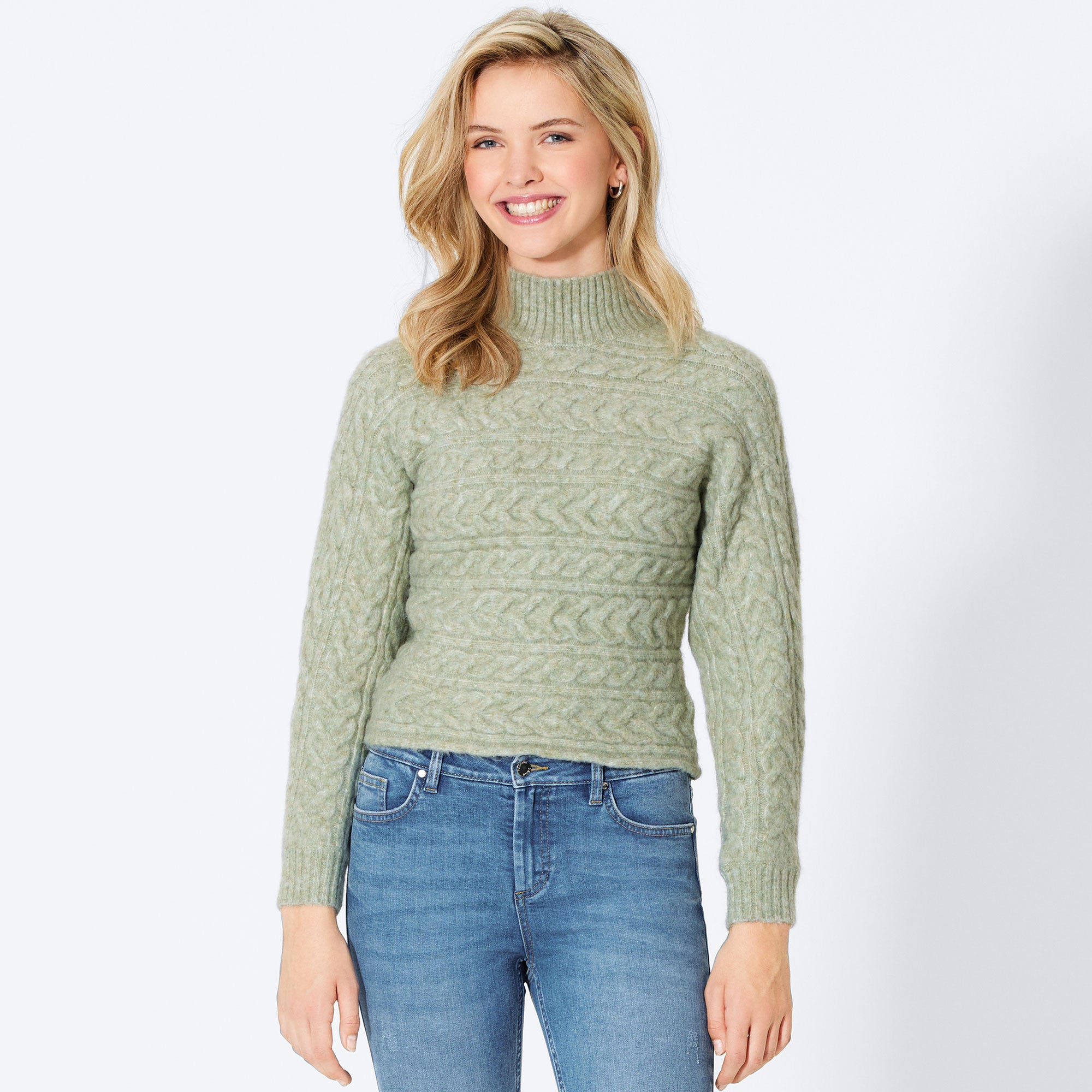 Damen-Pullover mit Zopfmuster