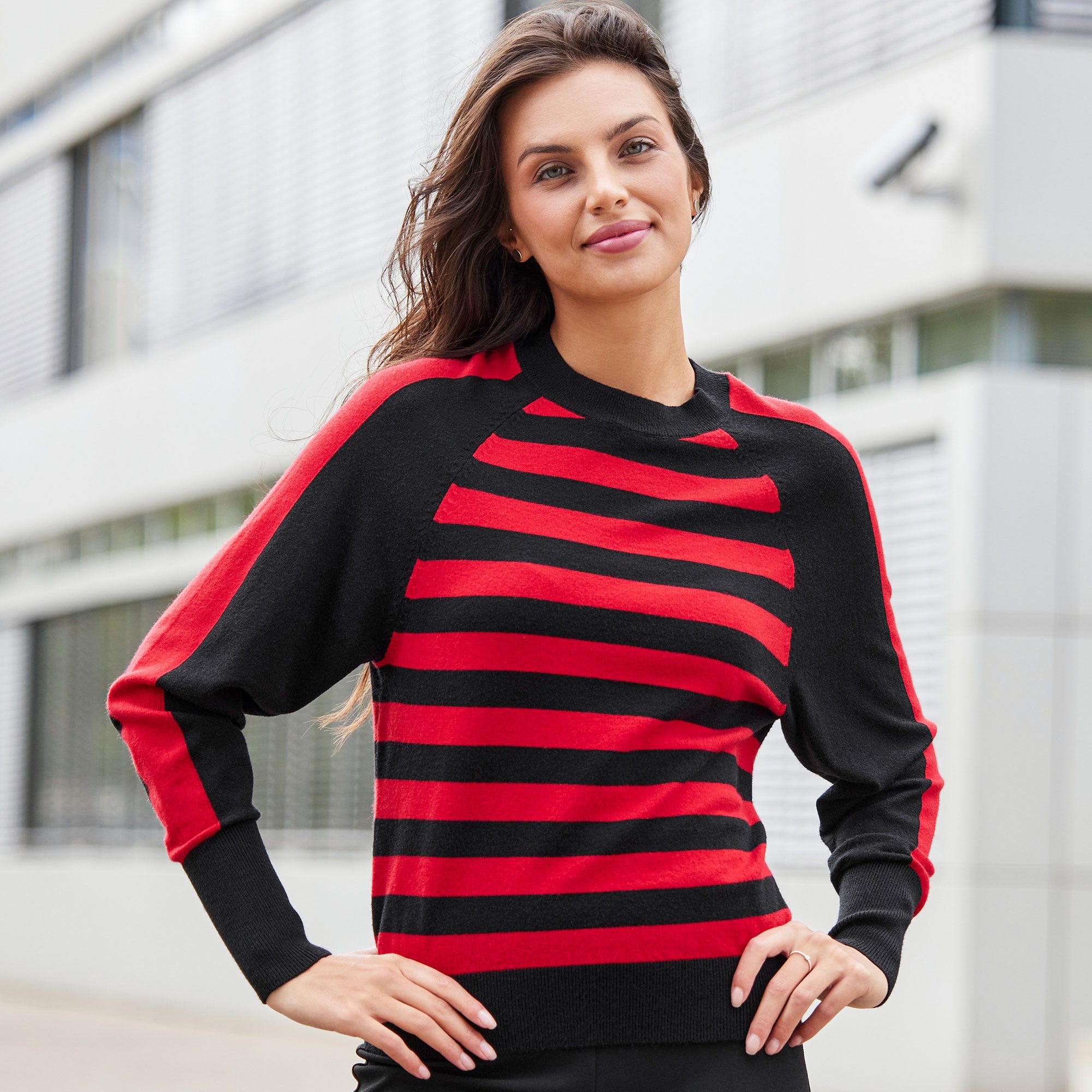 Damen-Pullover mit Blockstreifen