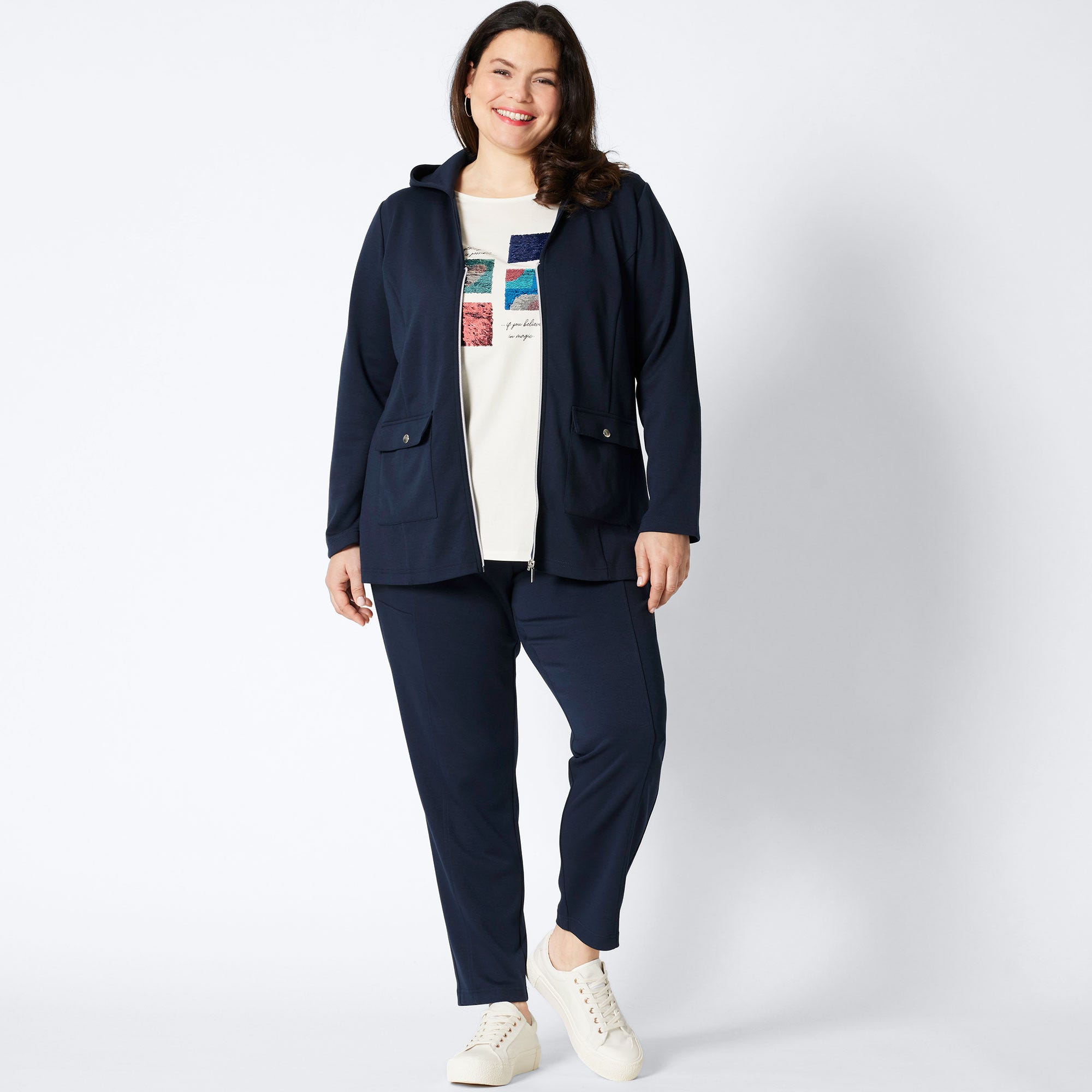 Damen-Joggpant mit elastischem Bund, große Größen
