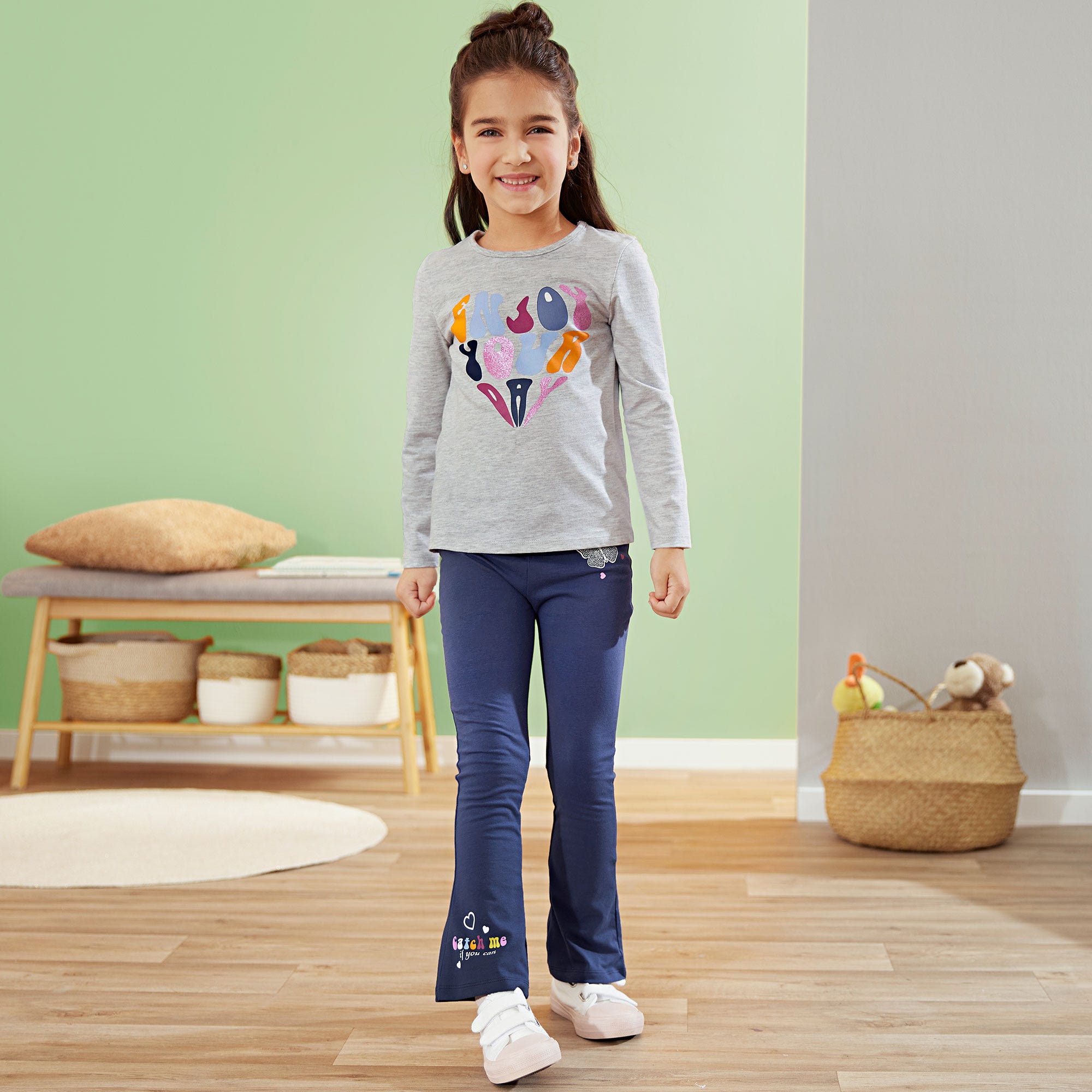 Mädchen-Leggings im Bootcut-Style