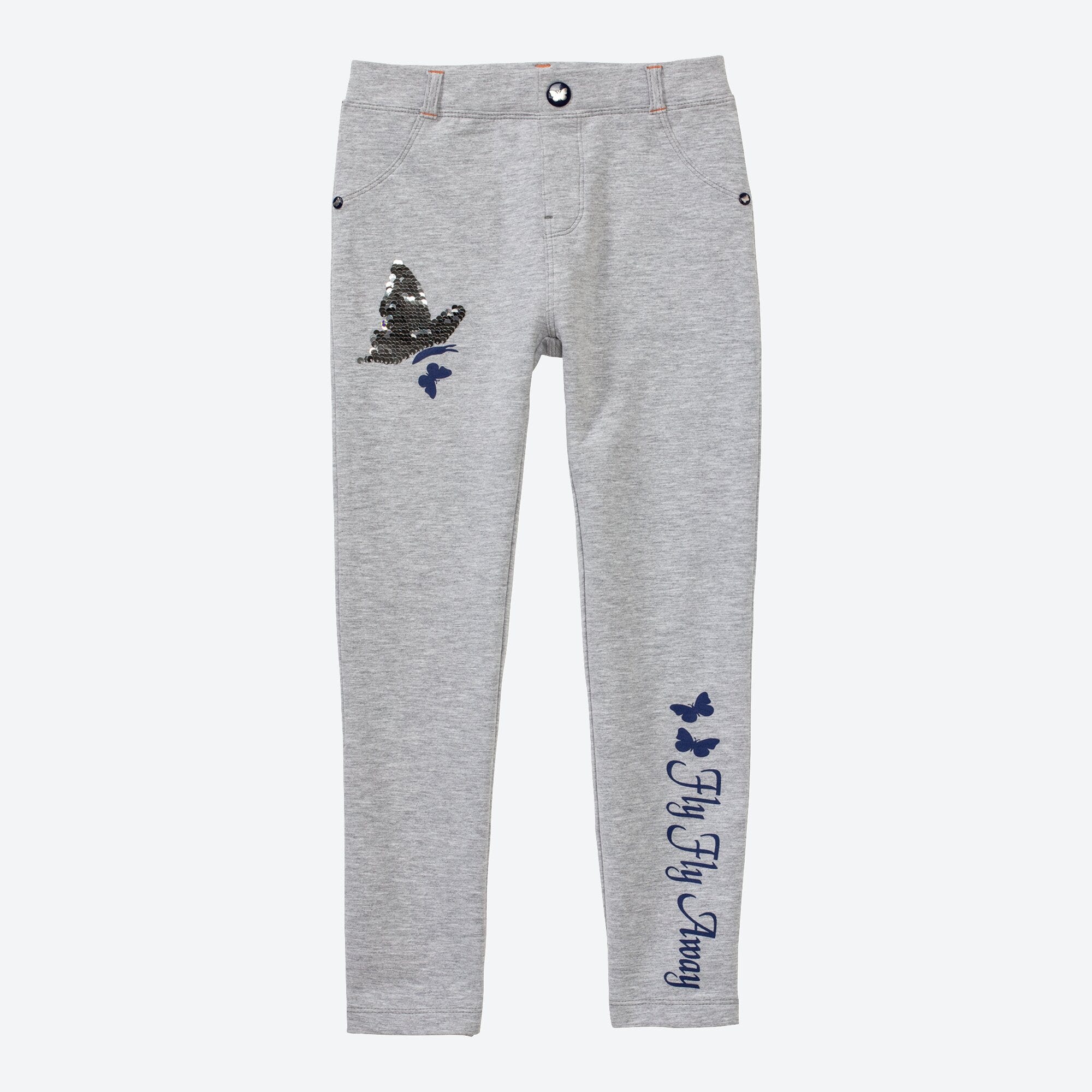 Mädchen-Sweatleggings mit Schmetterlings-Motiv