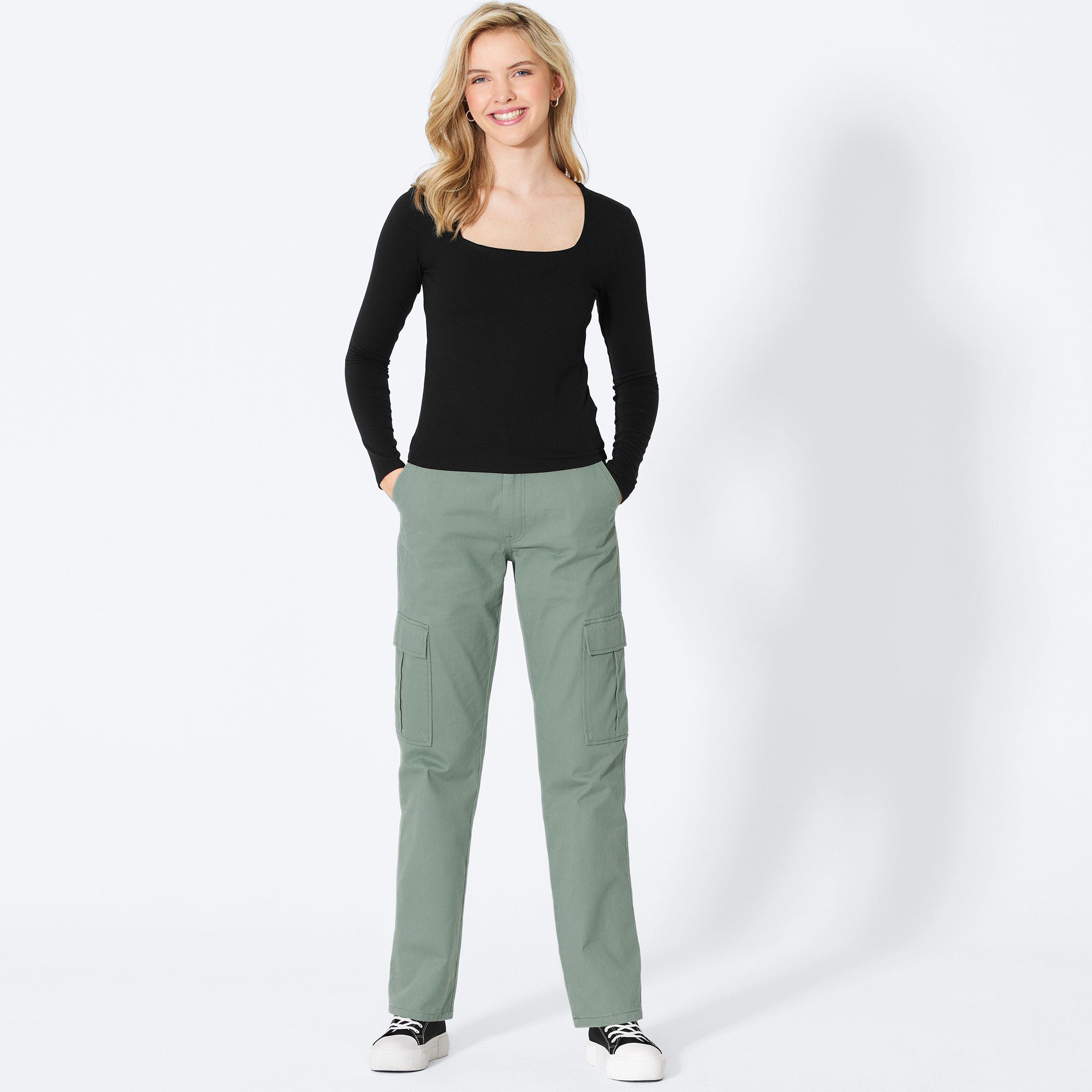 Damen-Hose mit Cargo-Taschen