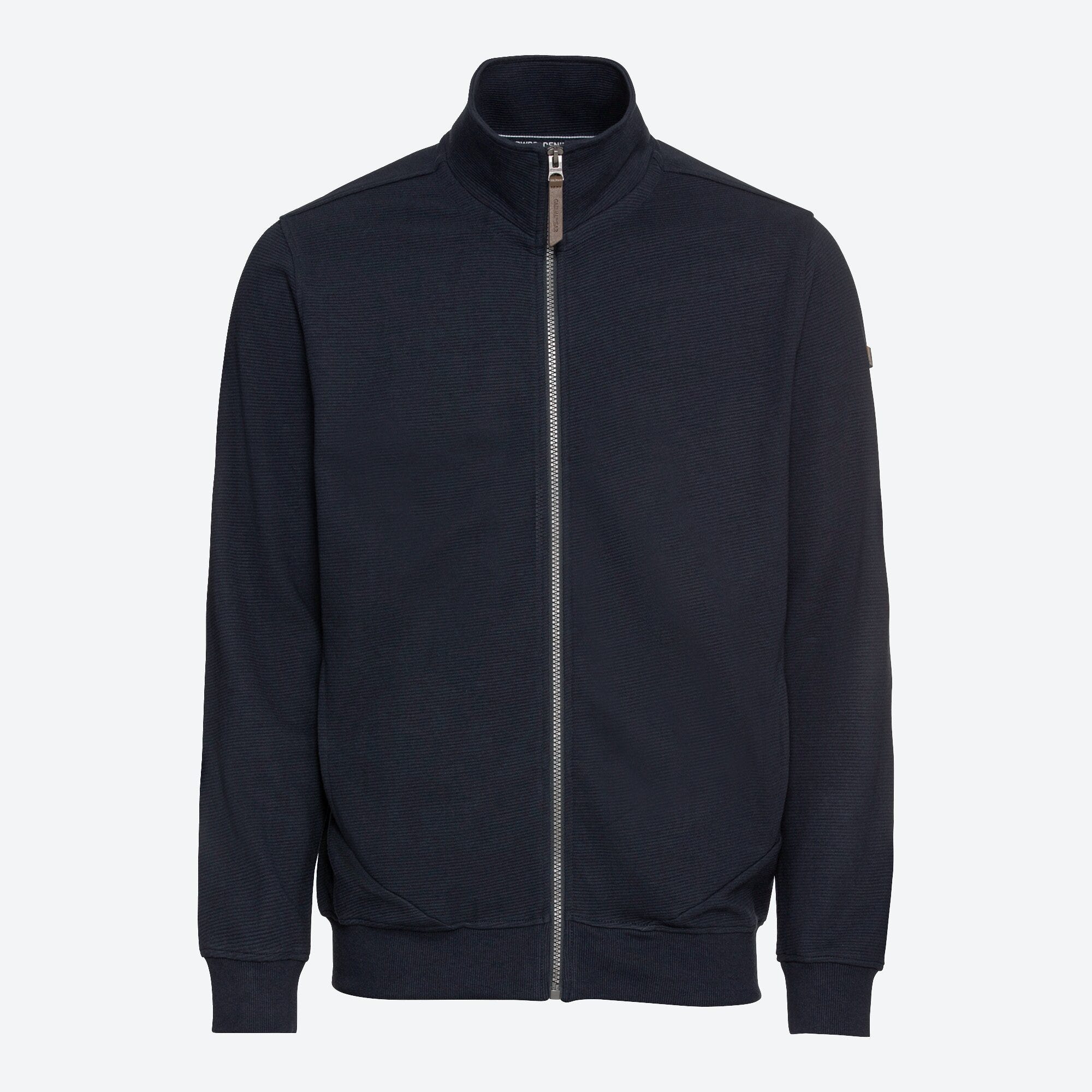 Herren-Sweatjacke mit Kunstleder-Applikation