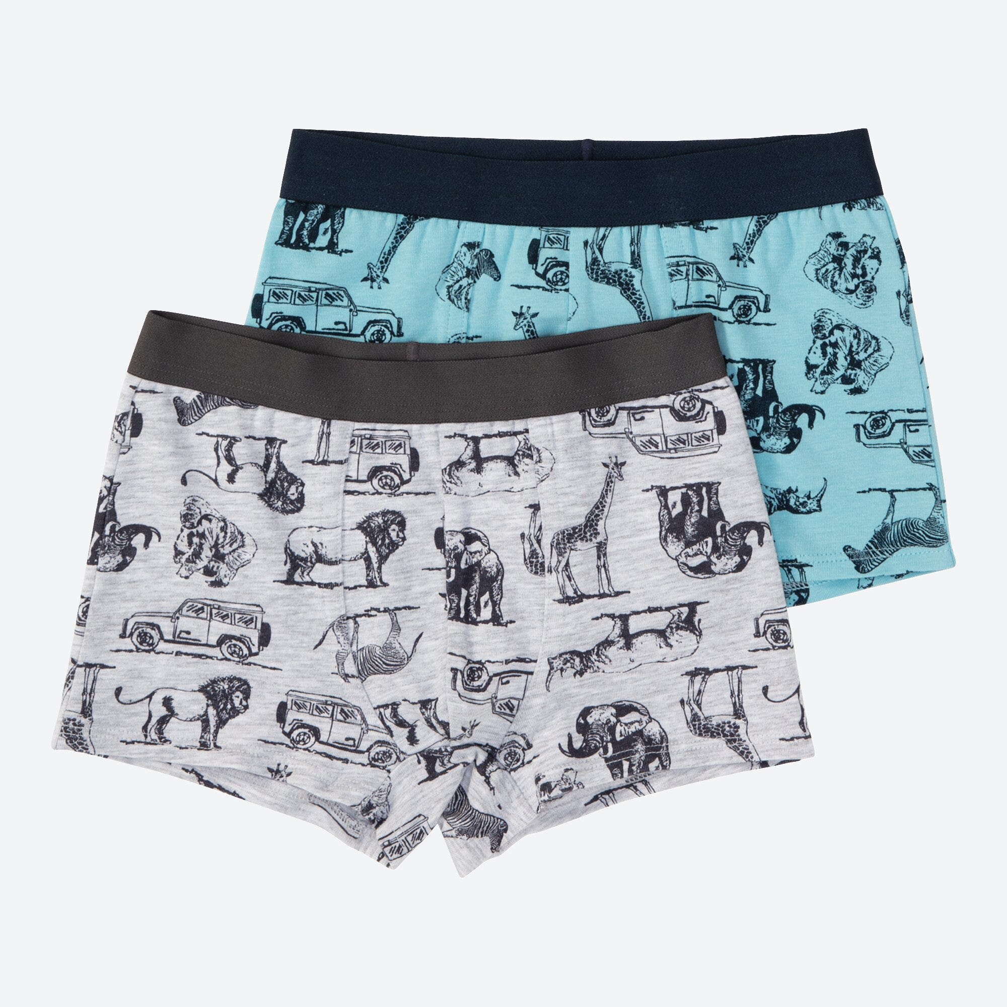 Jungen-Retroshorts mit Tier-Muster, 2er-Pack