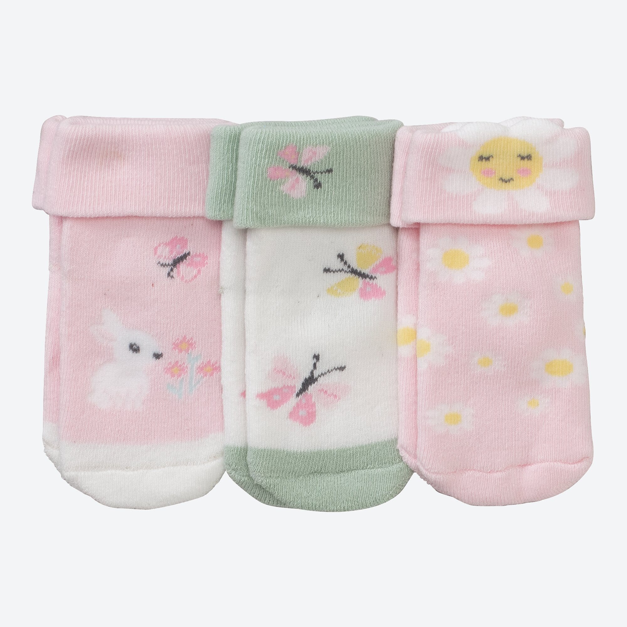 Baby-Mädchen-Frottee-Socken, 3er-Pack