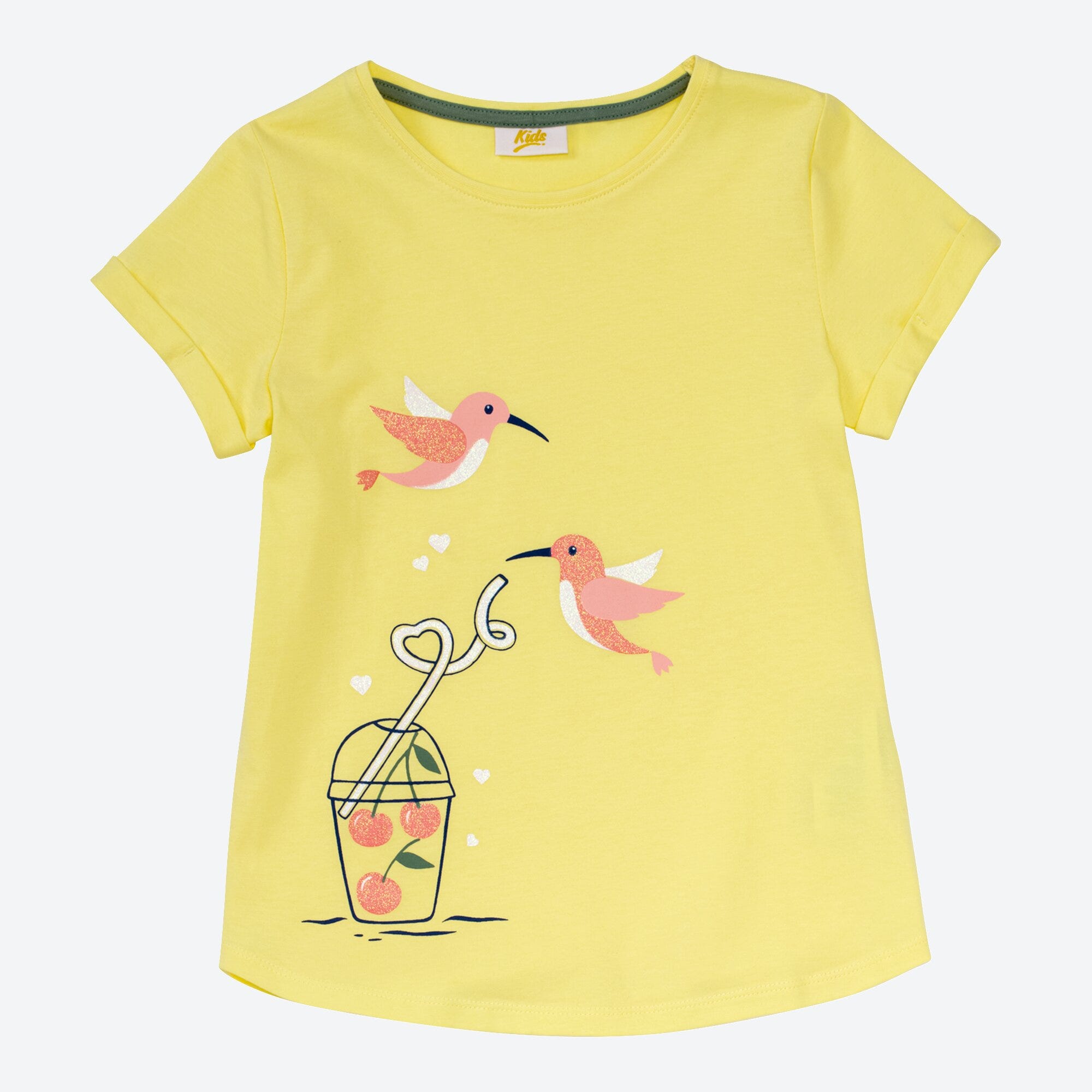 Mädchen-T-Shirt mit Kolibri-Frontaufdruck