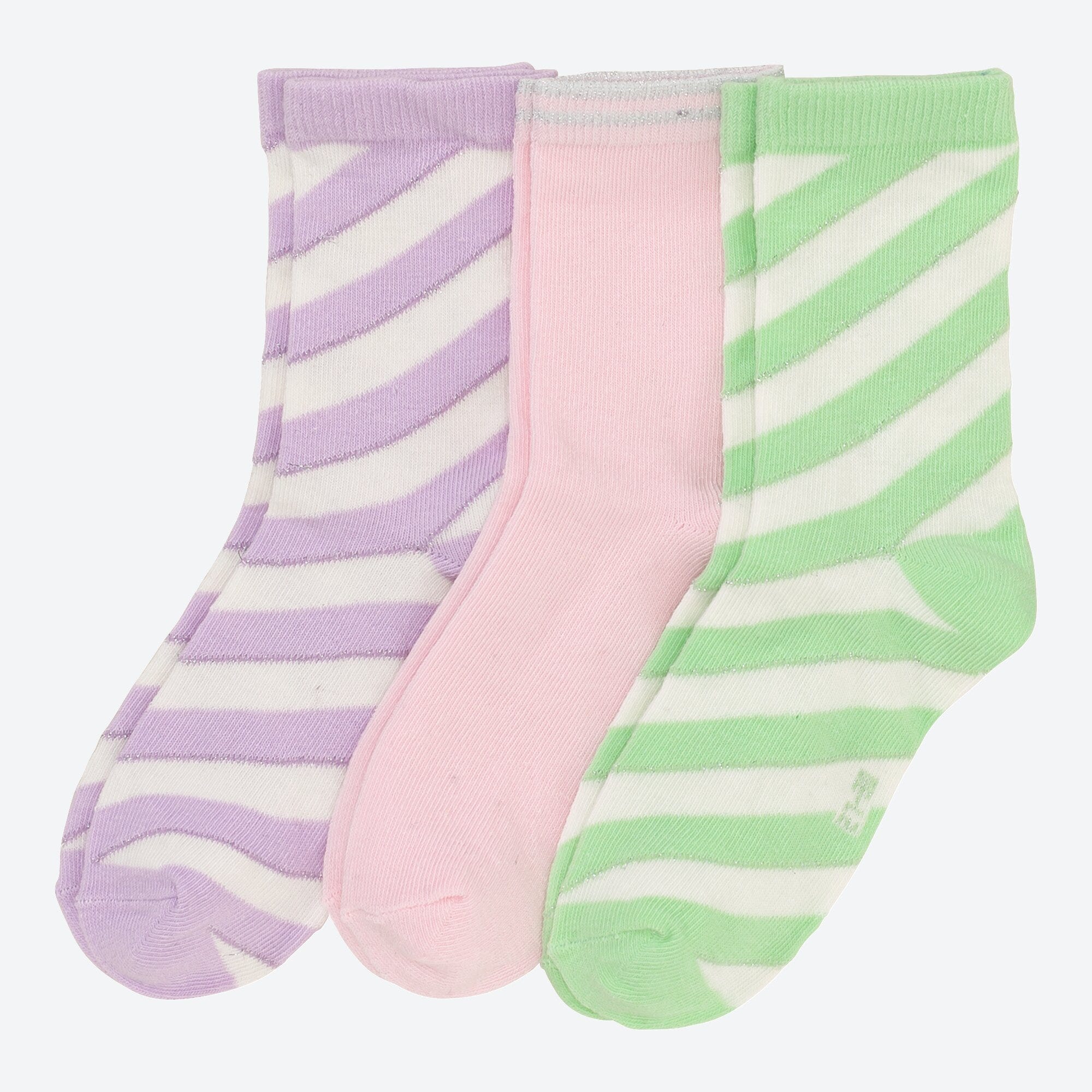 Mädchen-Socken mit Streifendesign, 3er-Pack