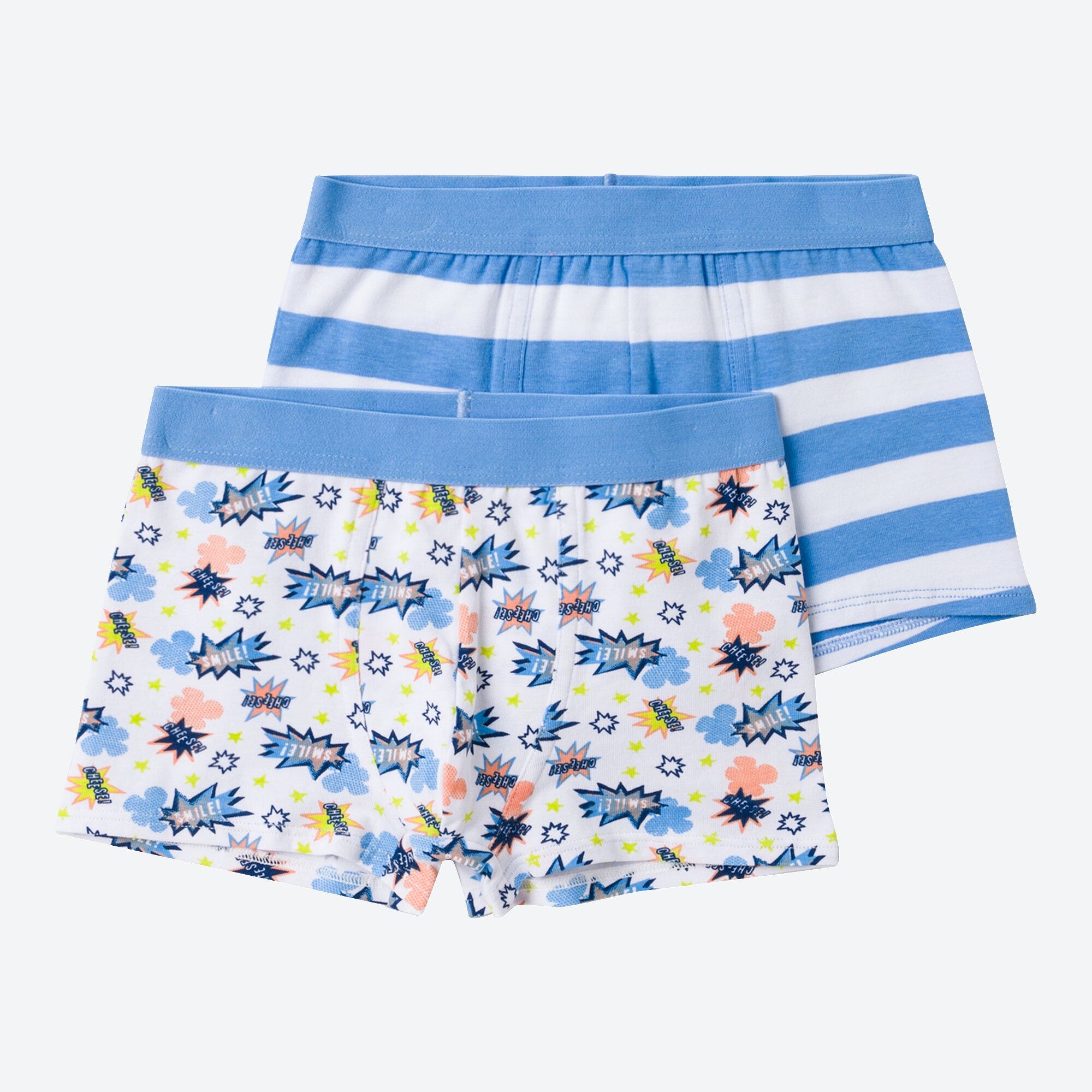 Kinder-Jungen-Retroshorts mit Ringeln, 2er-Pack