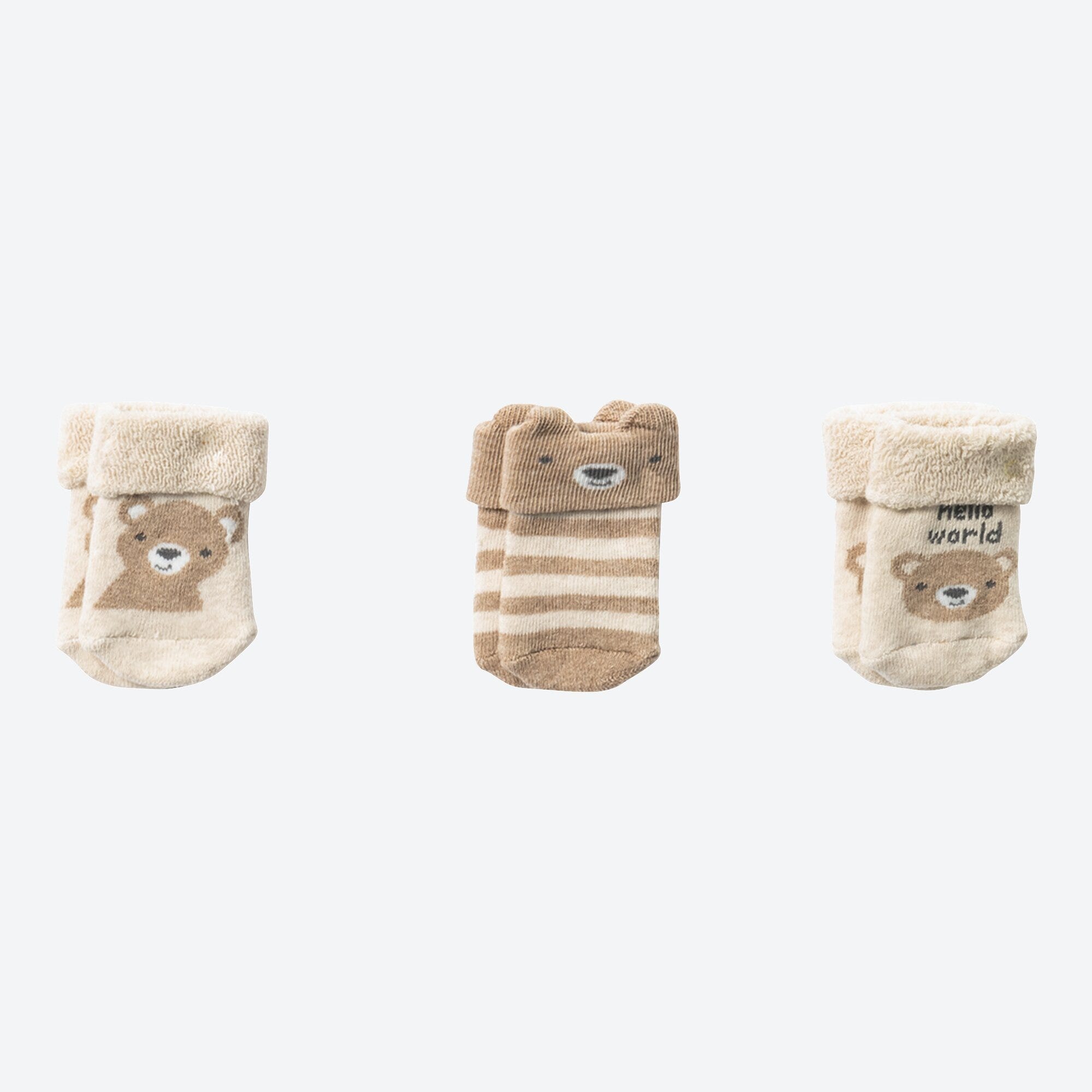 Baby-Frotteesocken mit Bären-Motiv, 3er-Pack