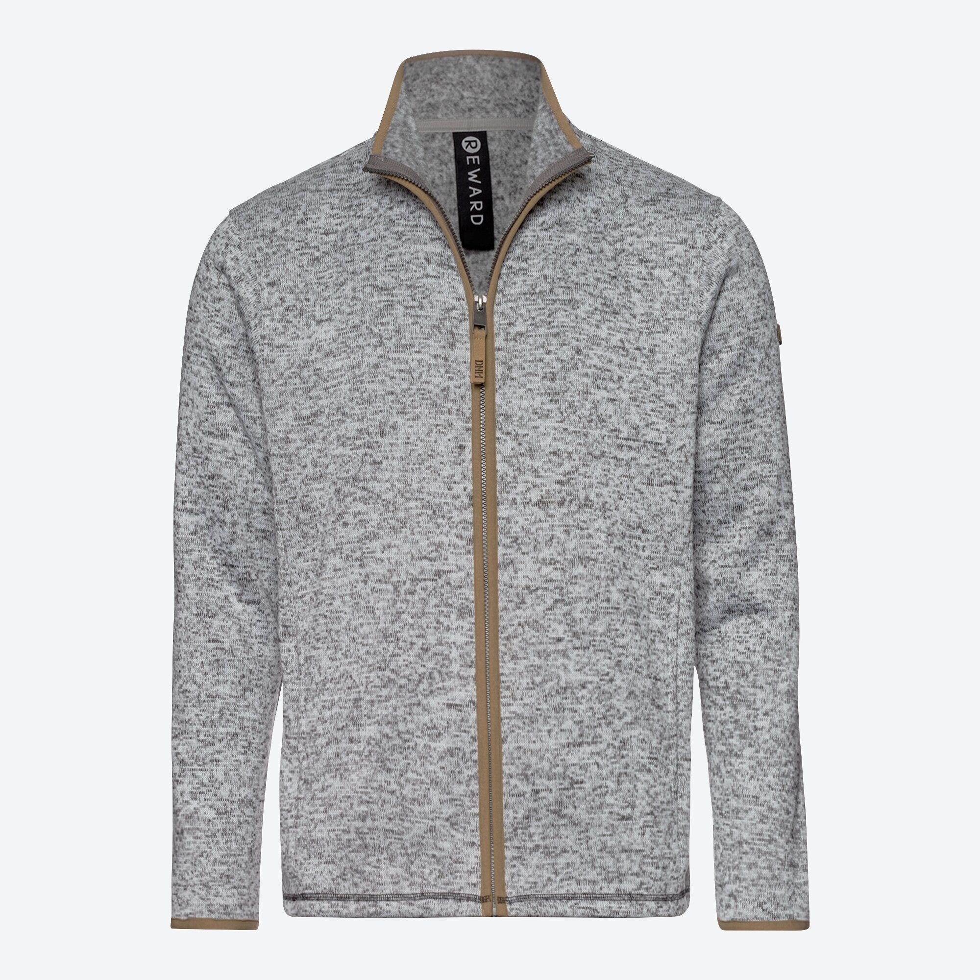 Herren-Strickfleece-Cardigan mit Stehkragen