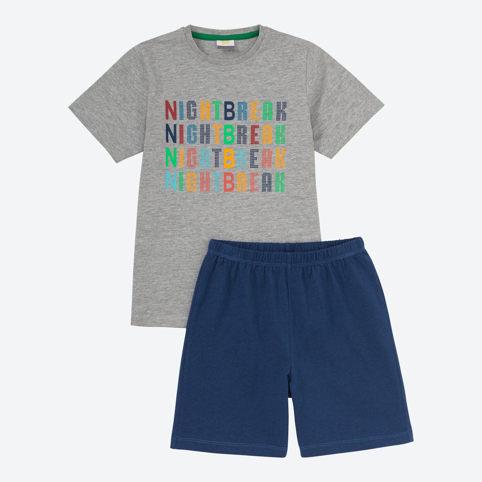 Kinder-Jungen-Shorty mit Schriftzug, 2-teilig