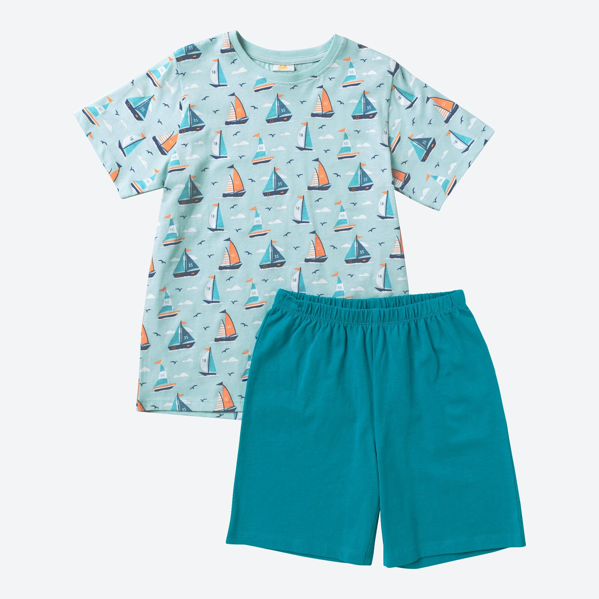Jungen-Shorty mit Segelboot-Druck, 2-teilig