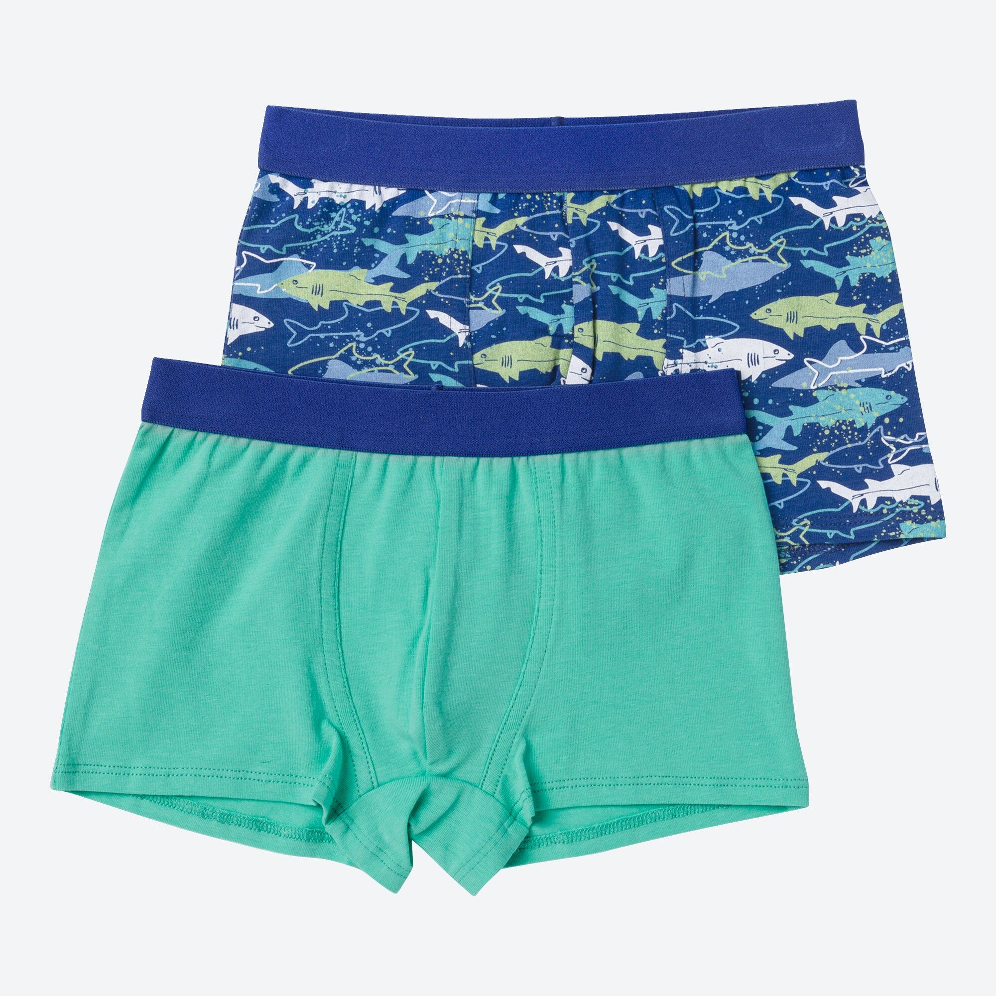 Kinder-Jungen-Retroshorts mit Hai-Motiv, 2er-Pack