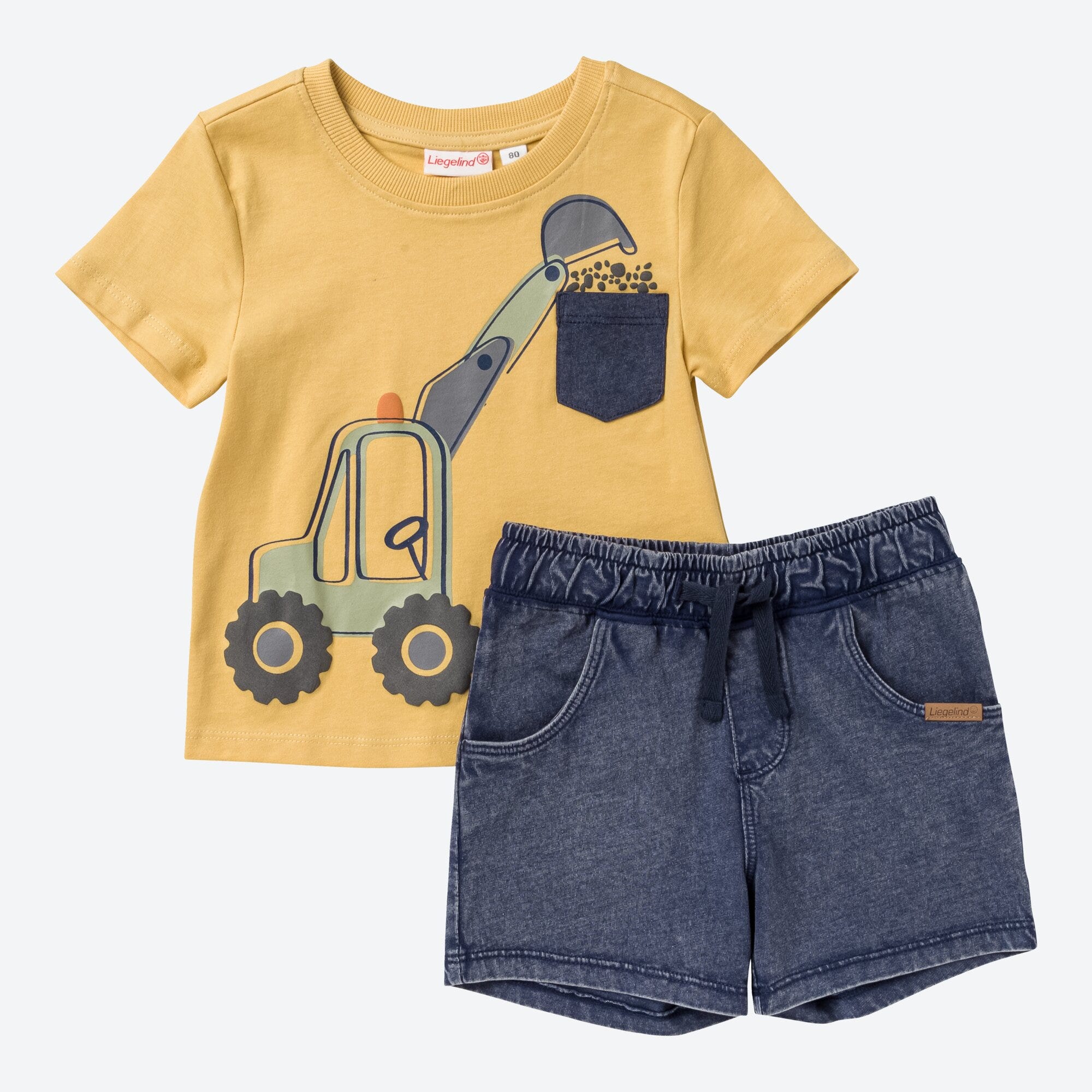 Baby-Jungen-Set mit Bagger-Motiv, 2-teilig