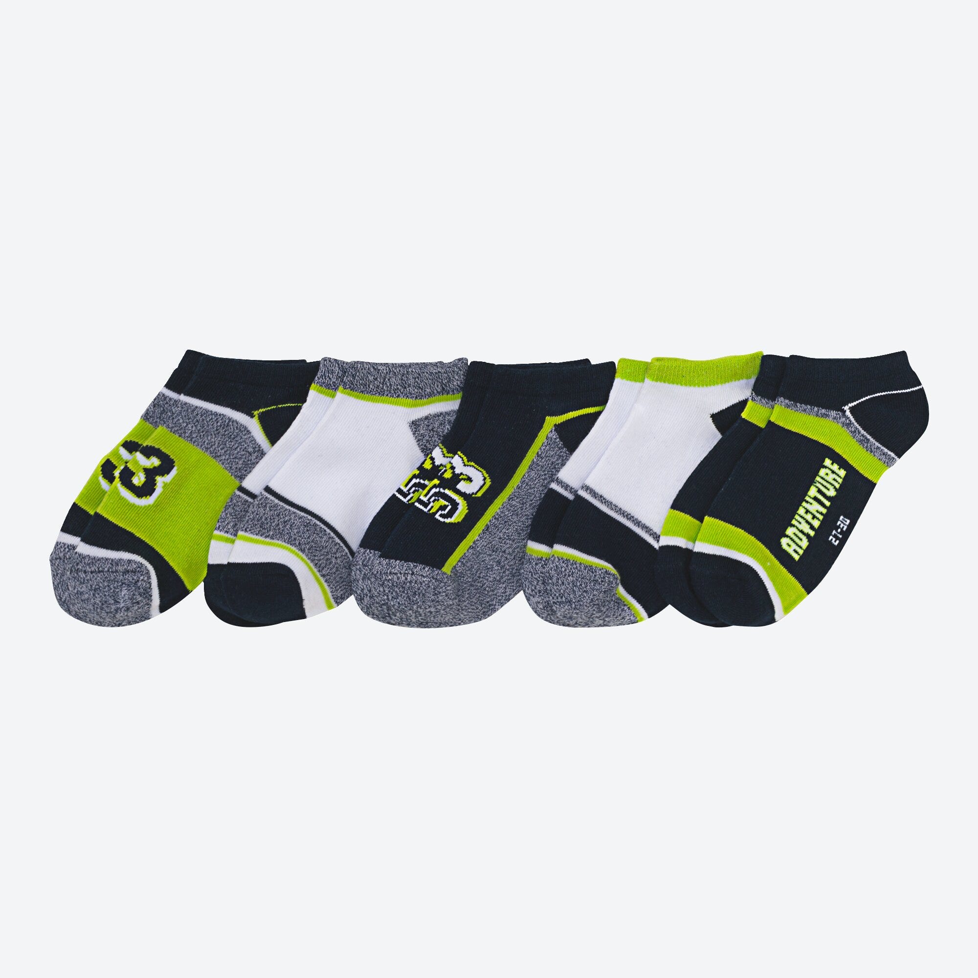 Kinder-Jungen-Sneaker-Socken, 5er-Pack