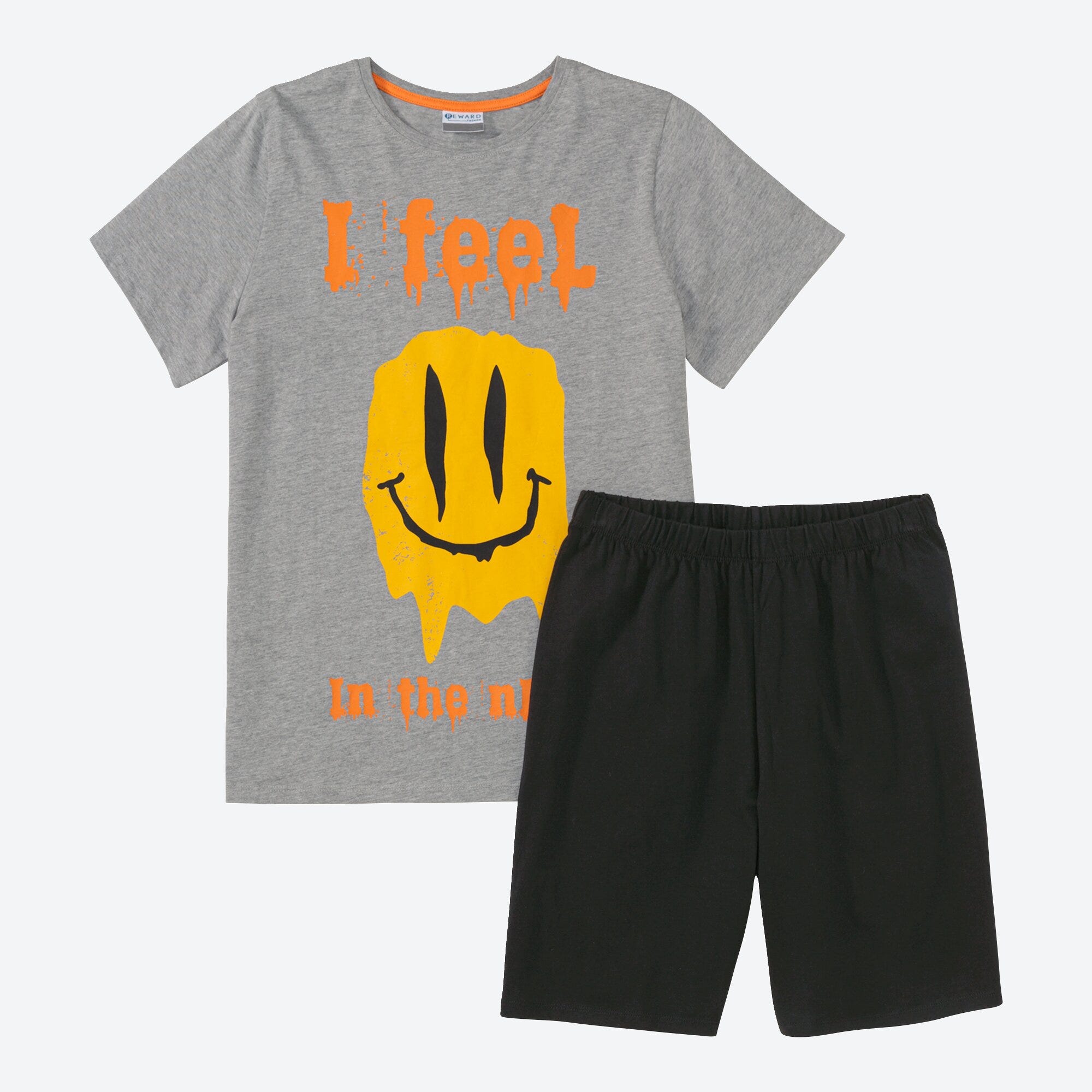 Teener-Jungen-Shorty mit Druck, 2-teilig
