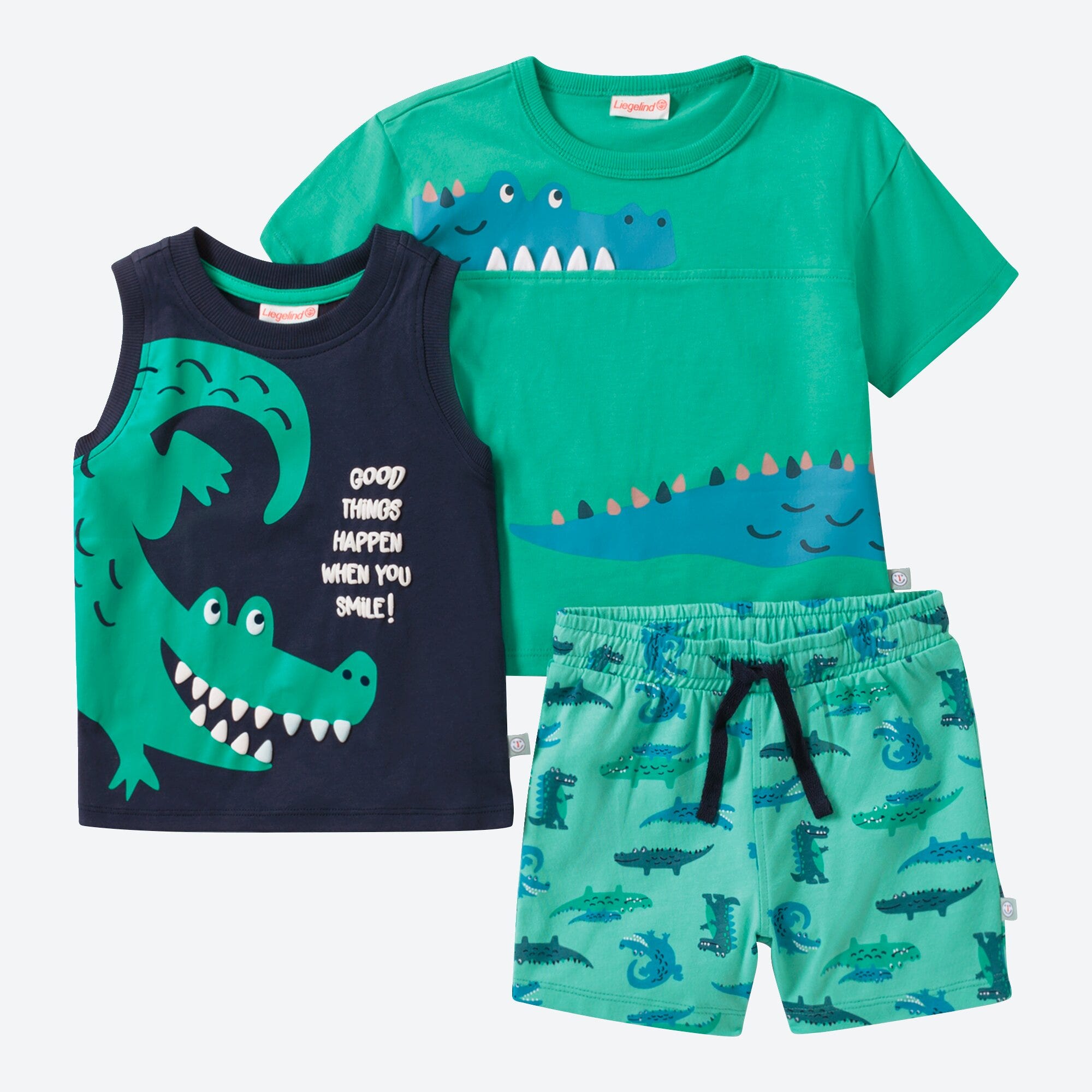 Baby-Jungen-Set mit Krokodil-Motiv, 3-teilig