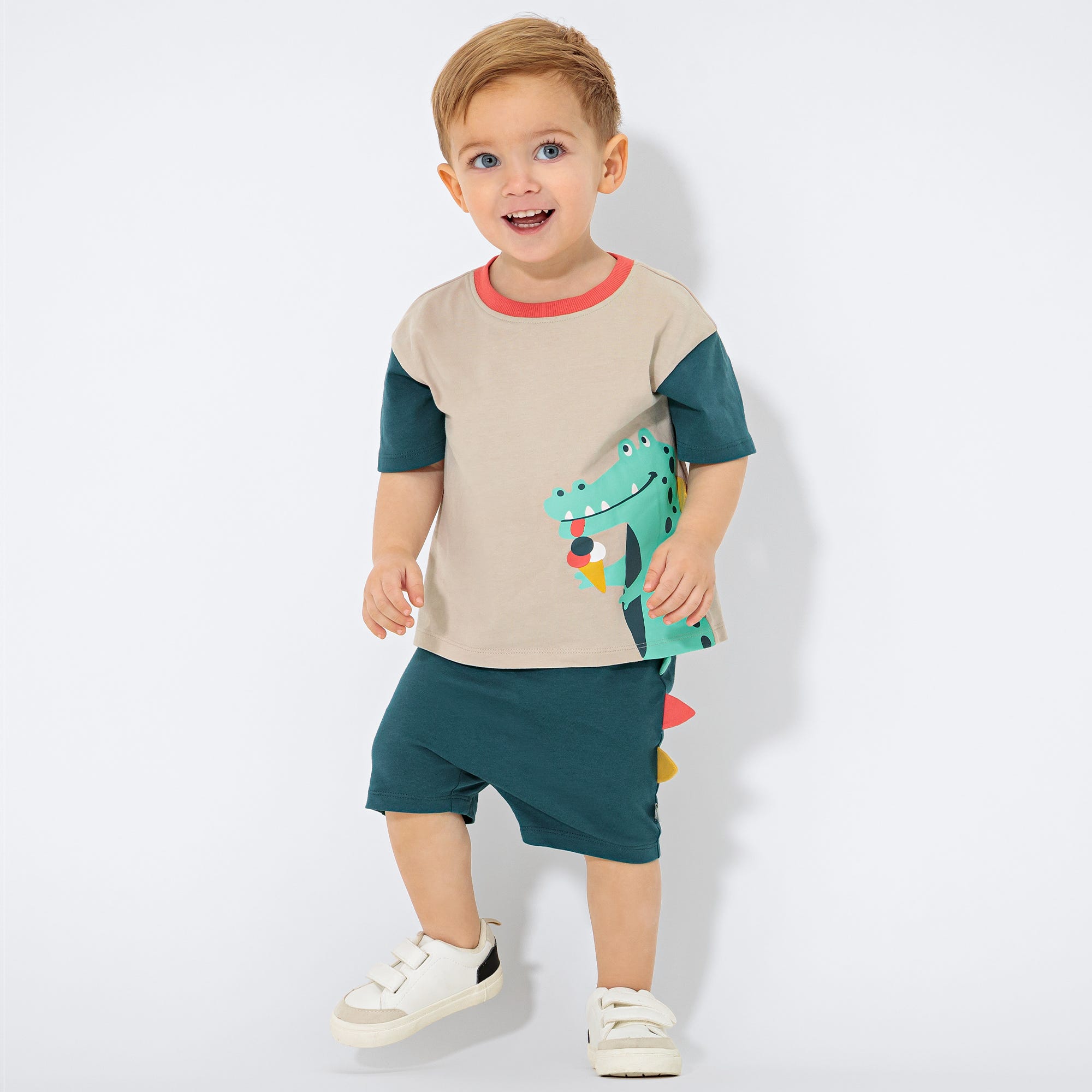 Baby-Jungen-Set mit Kroko-Motiv, 2-teilig