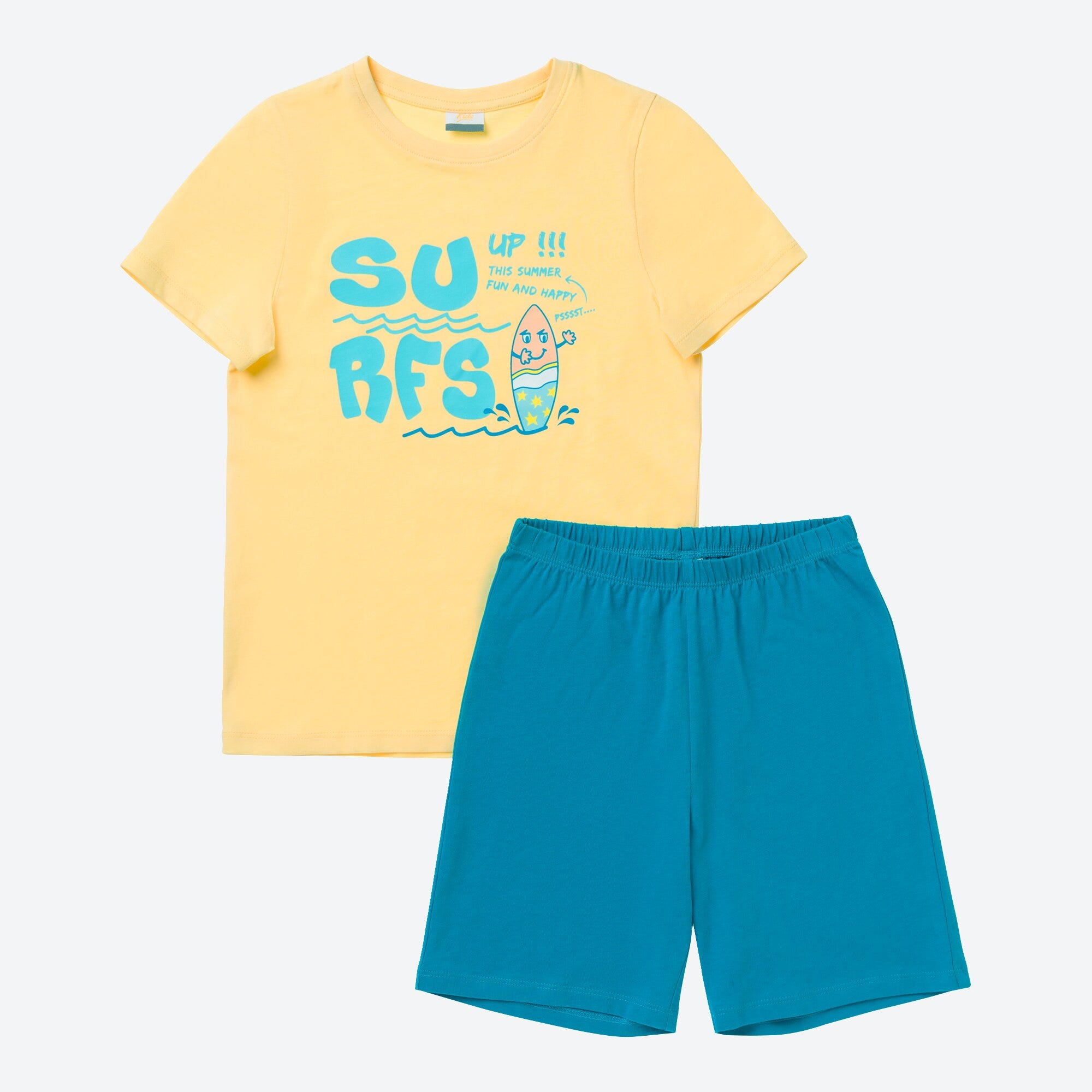Jungen-Shorty mit Druck, 2-teilig